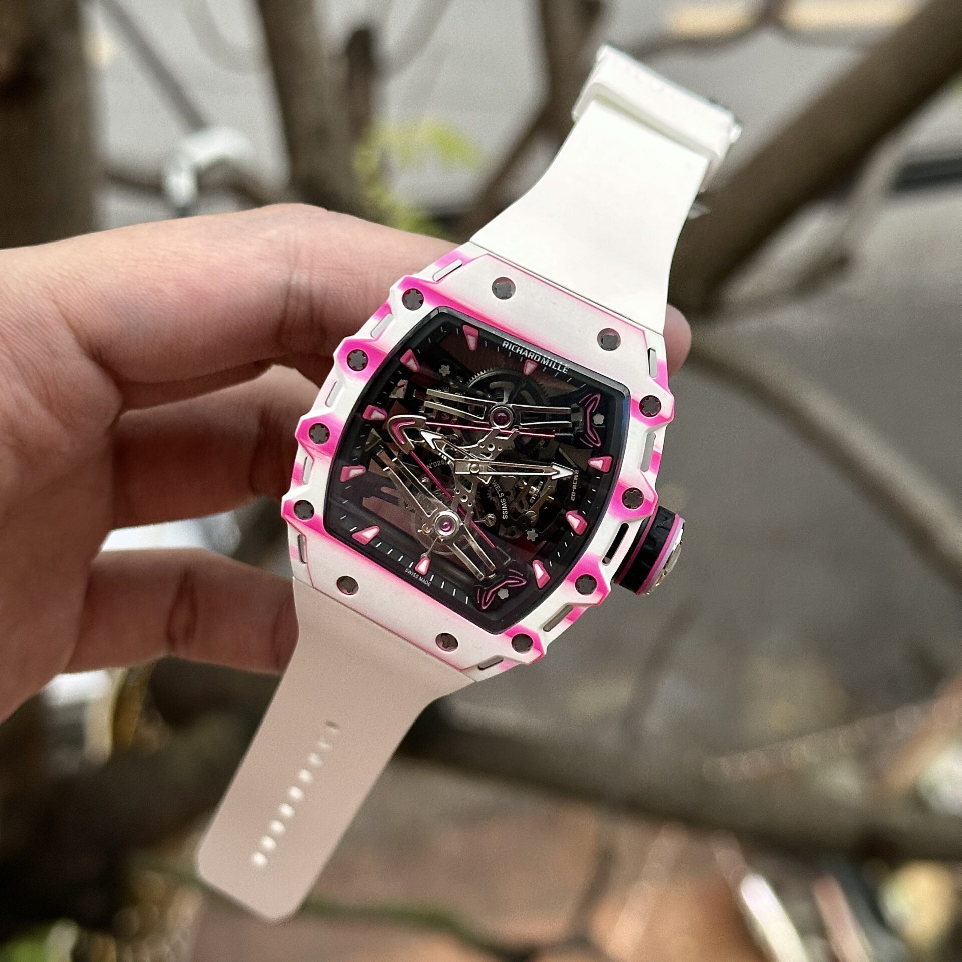 Richard Mille Replica Watch RM38-02 Tourbillon Rubber Strap 43.7mm