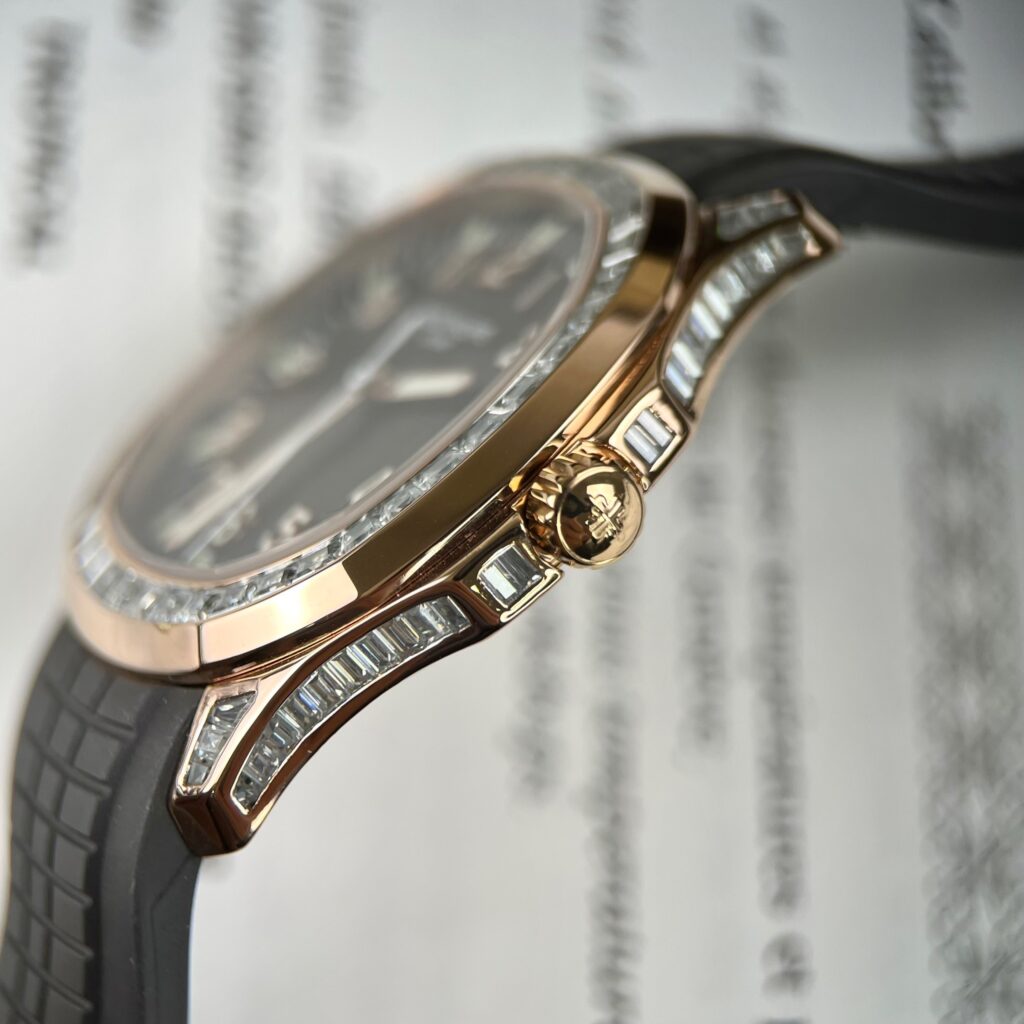 Patek Philippe Aquanaut 5167R Replica Watch Gold Wrapped Moissanite 40mm