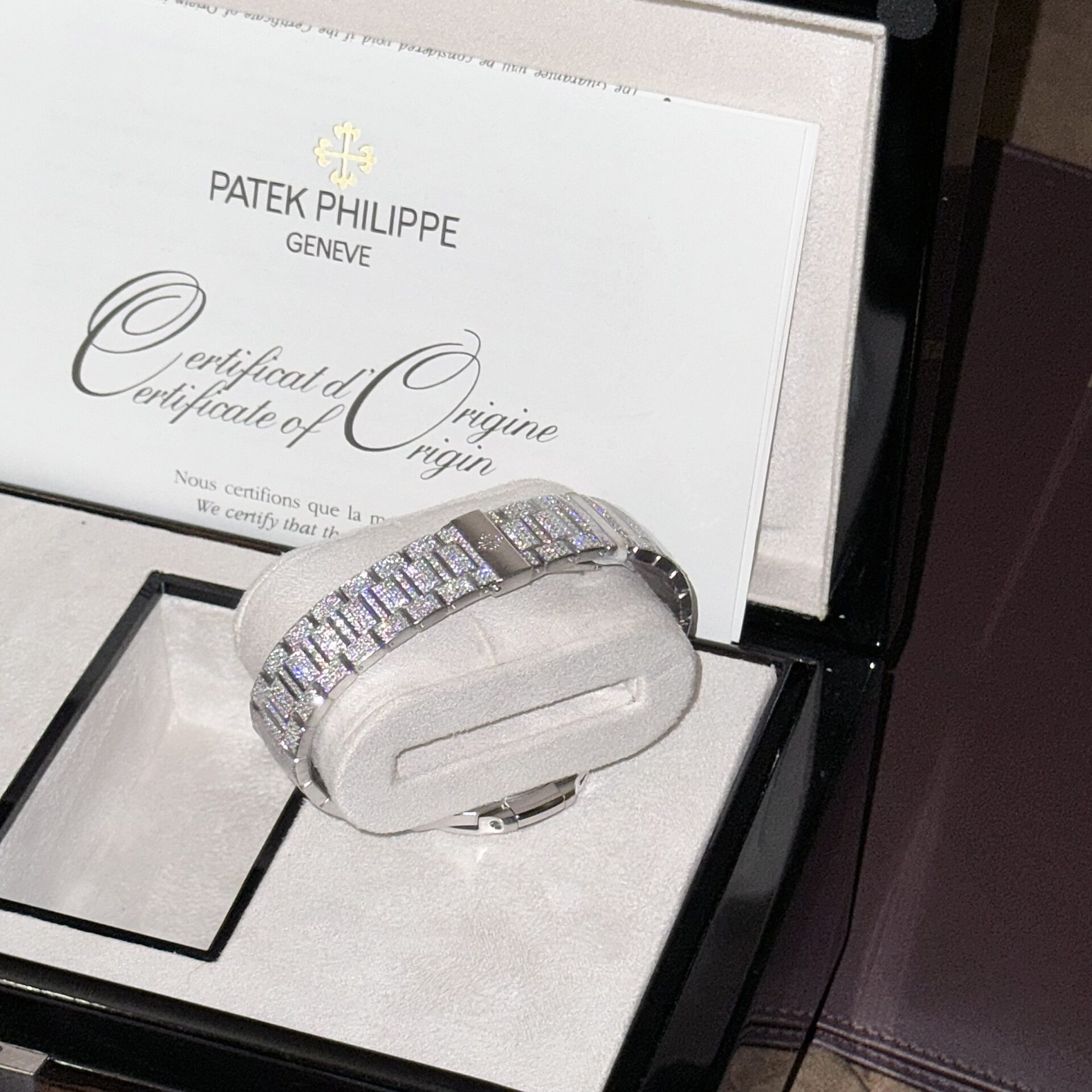Patek Philippe Nautilus 5719 Best Replica Watch Custom Full Moissanite Diamonds 40mm