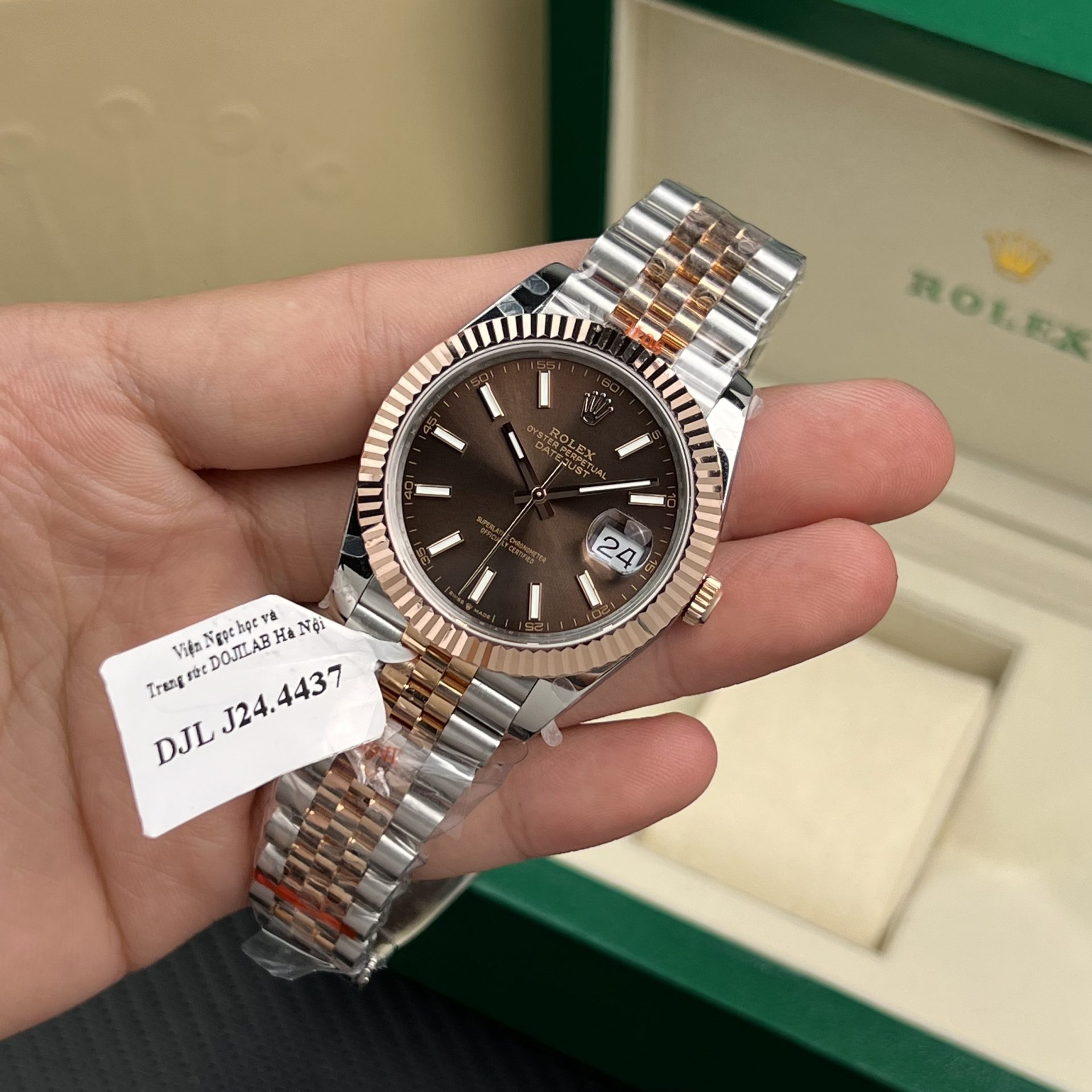 Rolex Replica Watches DateJust Gold Wrapped Chocolate Dial GM Factory 41mm