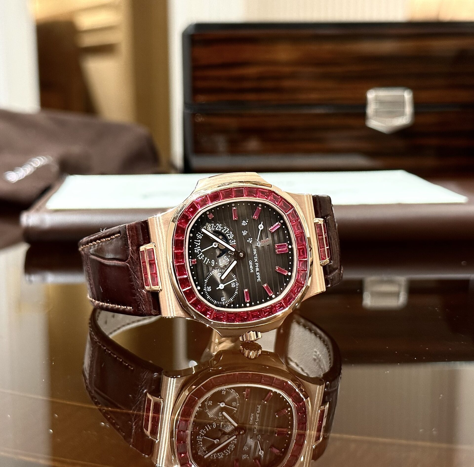 Patek Philippe Nautilus 5724 Gold Wrapped With Ruby Bezel 40mm
