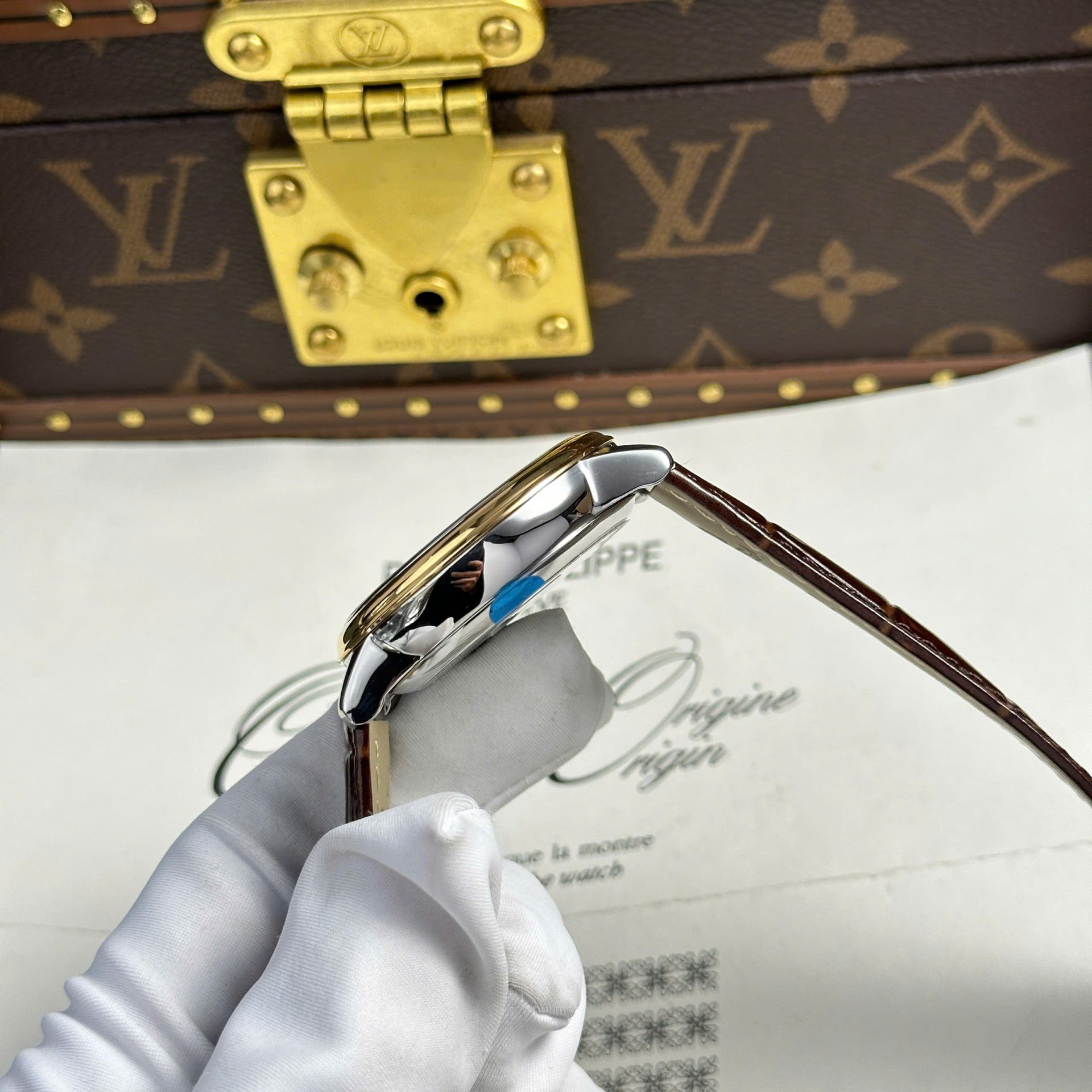 Omega De Ville Prestige Power Reserve Replica 11 Watch Yellow Dial Leather Strap 39.5mm