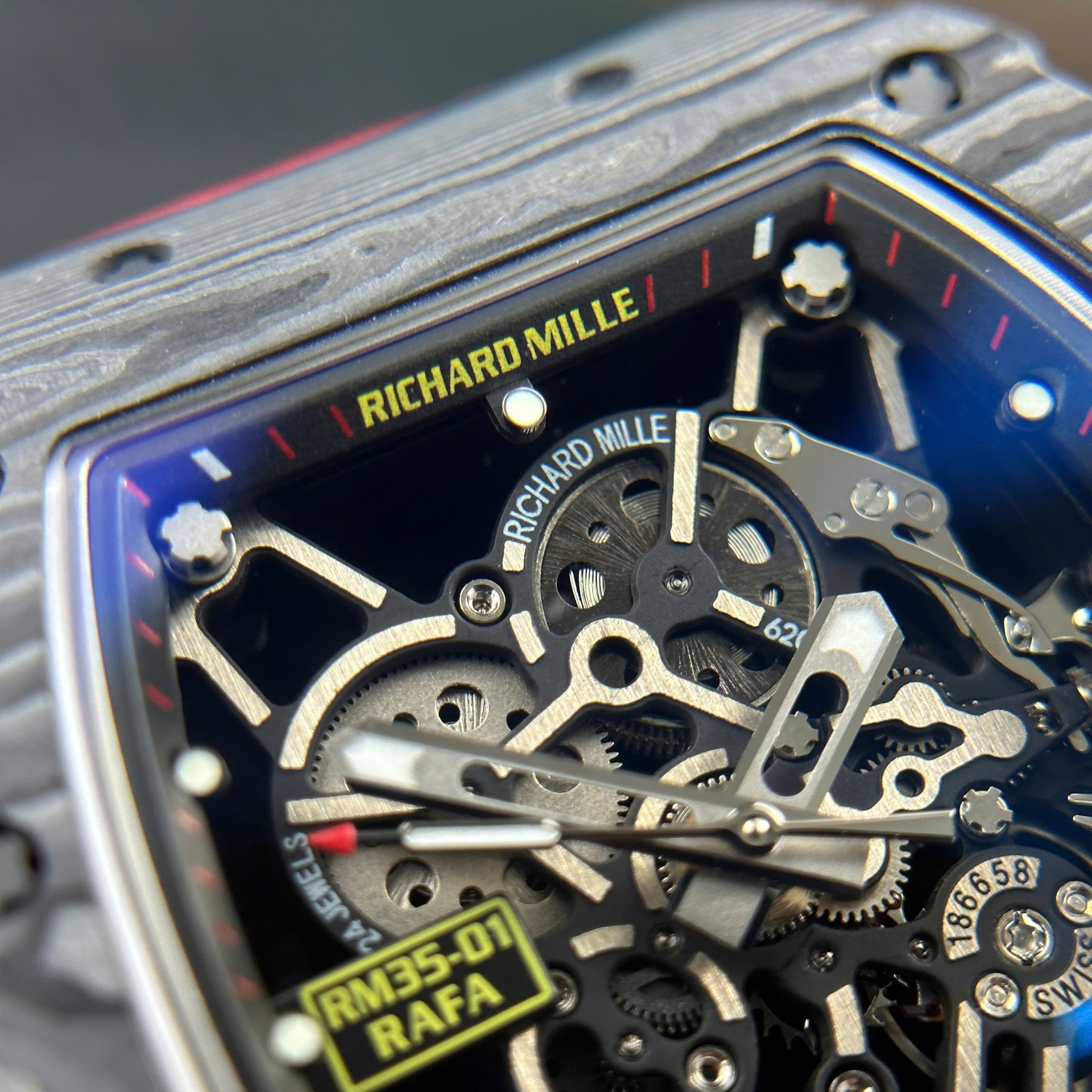 Richard Mille Replica Watches RM35-01 Rafael Nadal Carbon NTPT BBF Factory 44,5x50mm