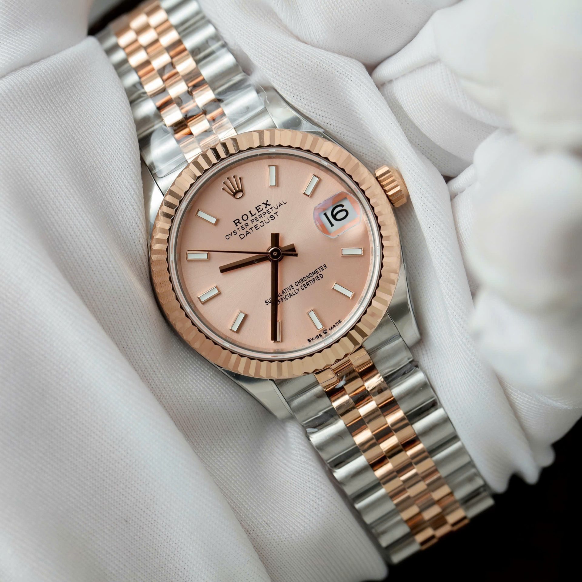 Rolex DateJust Imitation Luxury Watches Pink Dial Jubilee Strap THB Factory 31mm