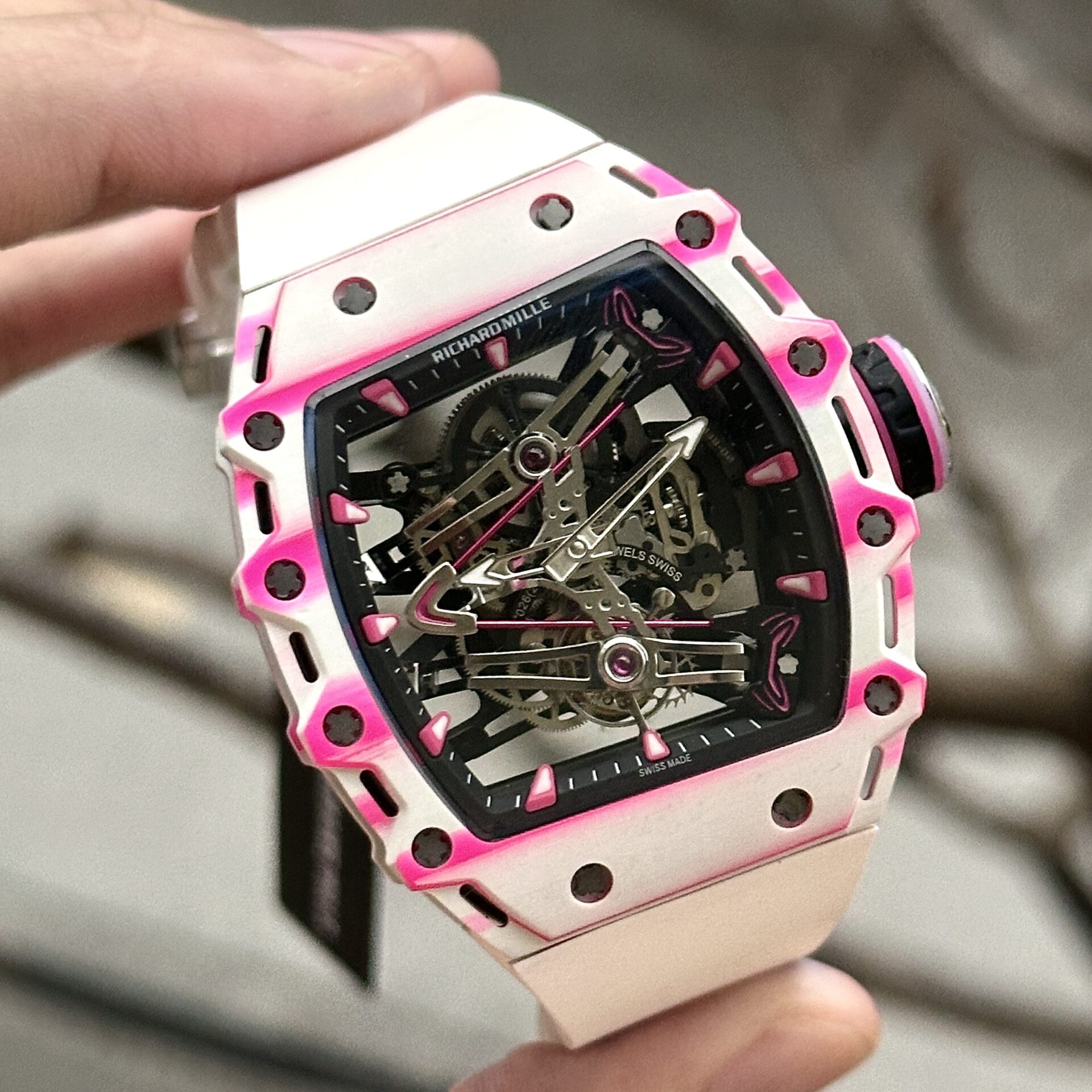 Richard Mille Replica Watch RM38-02 Tourbillon Rubber Strap 43.7mm