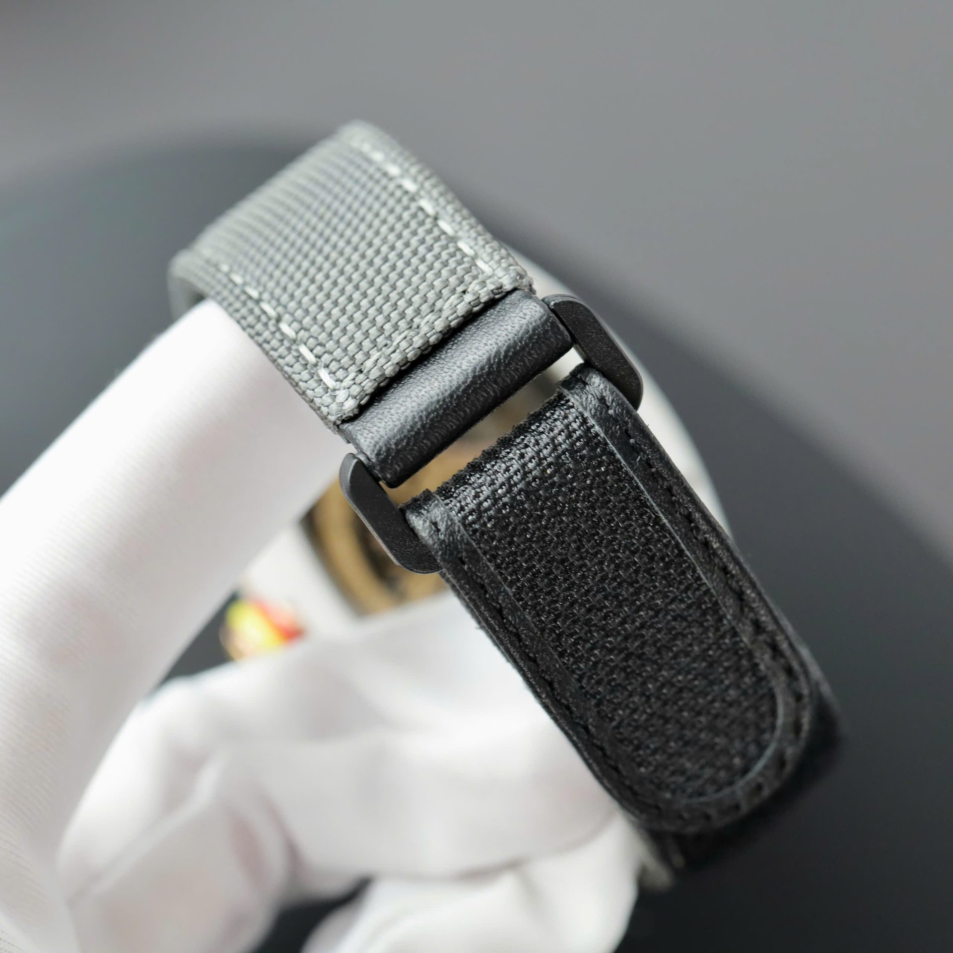 Richard Mille Fake Watch RM88 Smiley Fabic Nato Gray 42mm