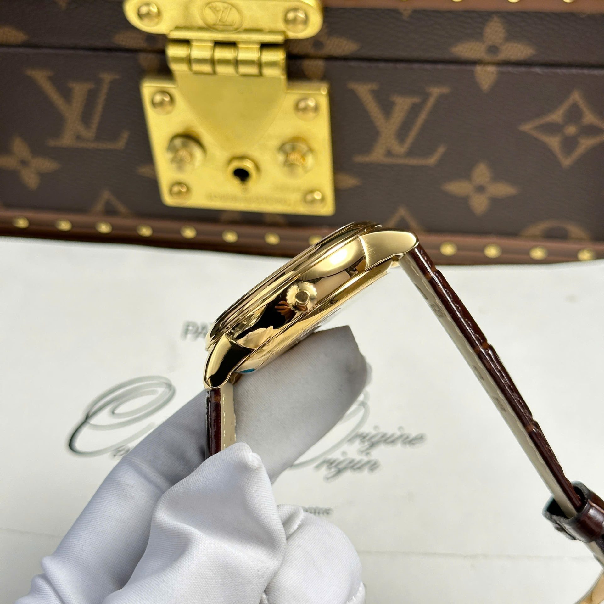 Omega De Ville Prestige Power Reserve Replica 11 Watch Leather Strap 39.5mm