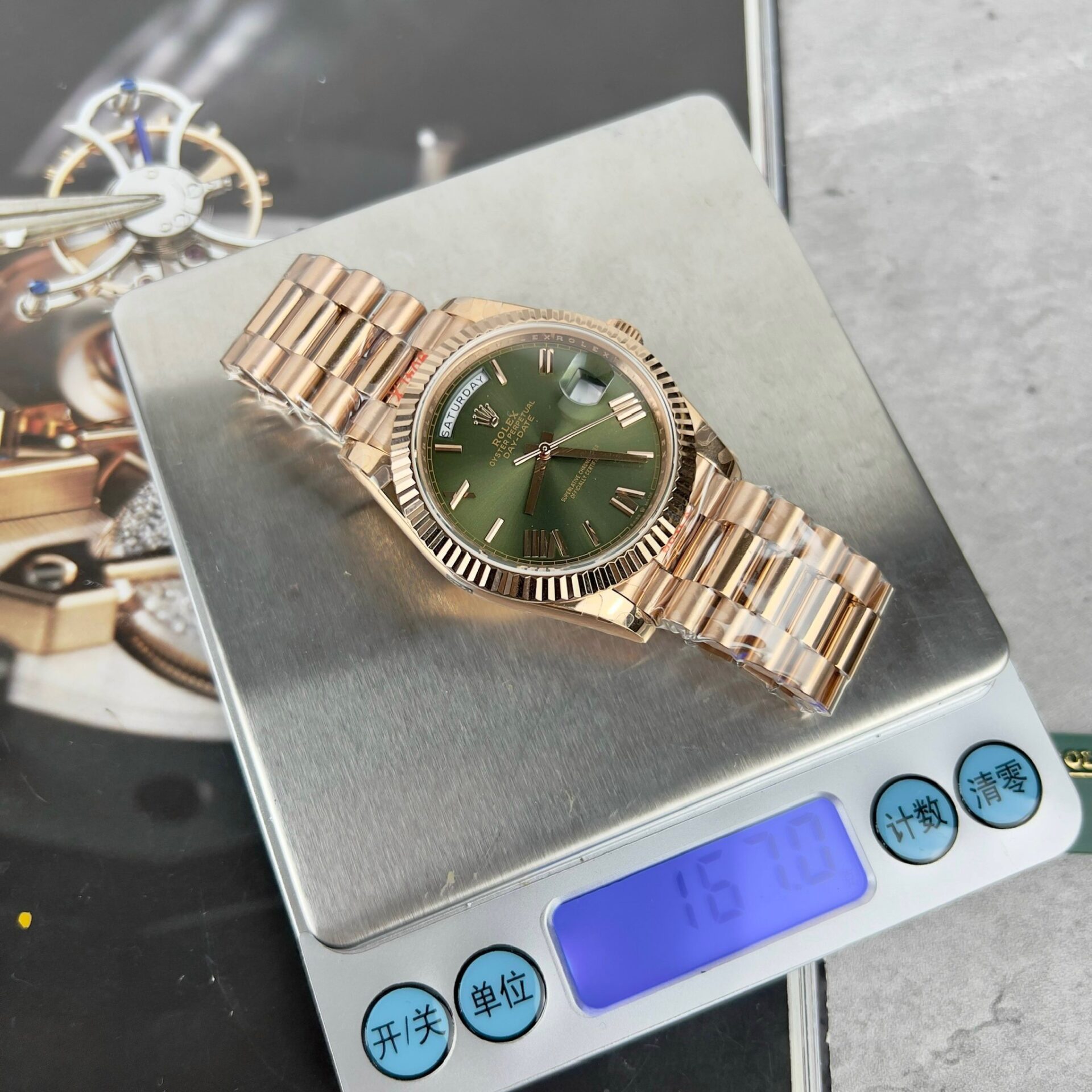 Rolex Day-Date 228235 Green Dial Replica Watch GM Factory 40mm