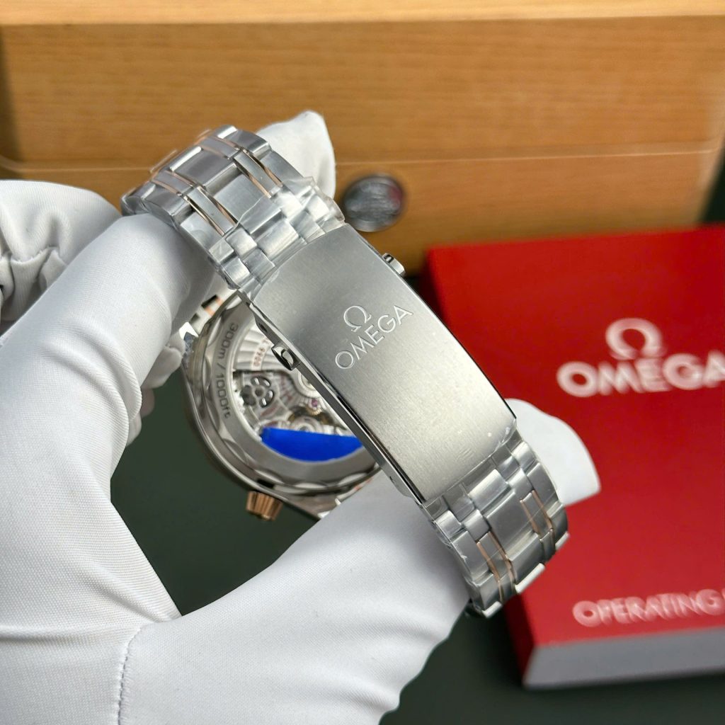Omega Dial Black Copies Watches Seamaster Diver 300M Chronograph Demi Rose Gold N1 Factory 44mm