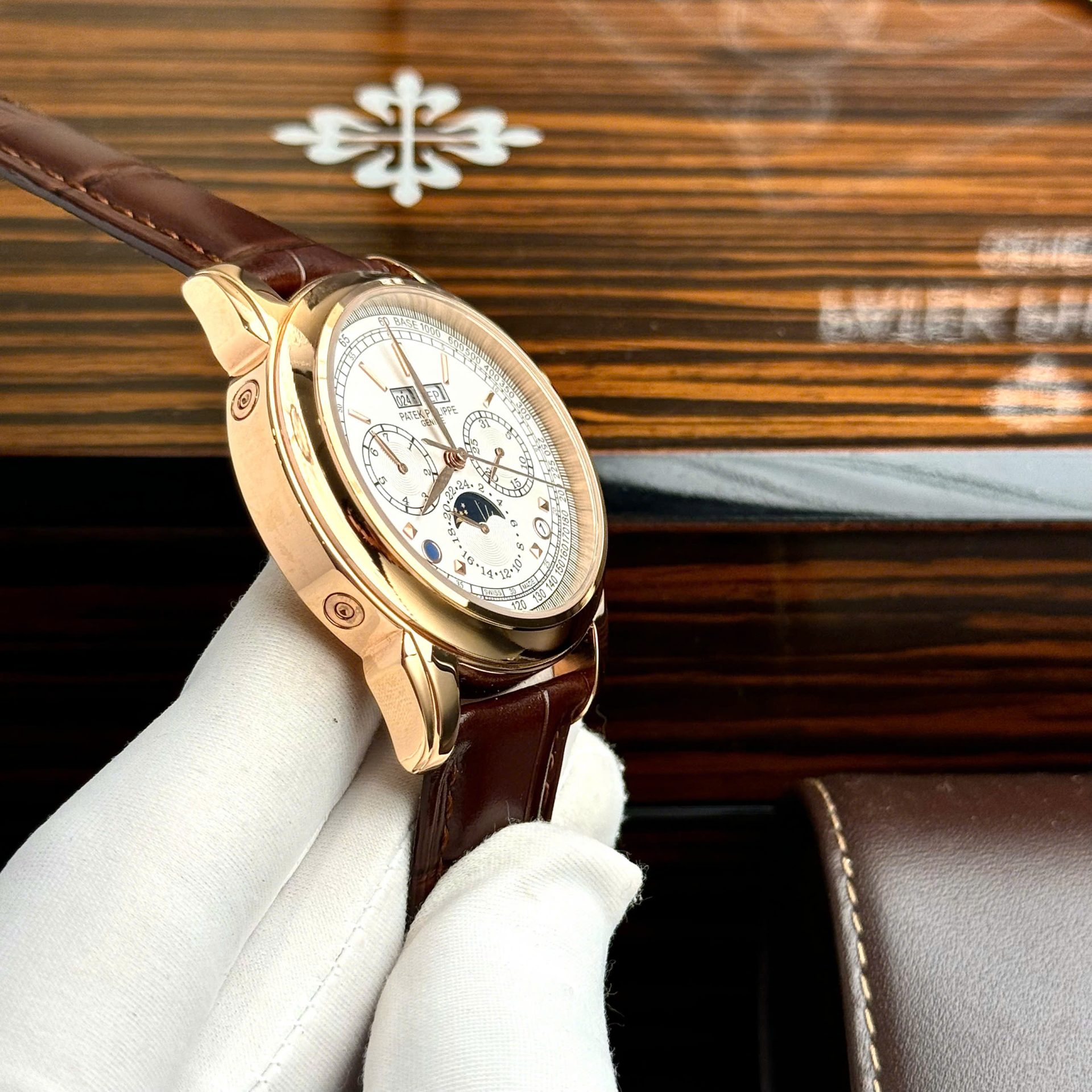 Patek Philippe Grand Complications 5270 Clone Watches White Dial Leather Strap 41mm