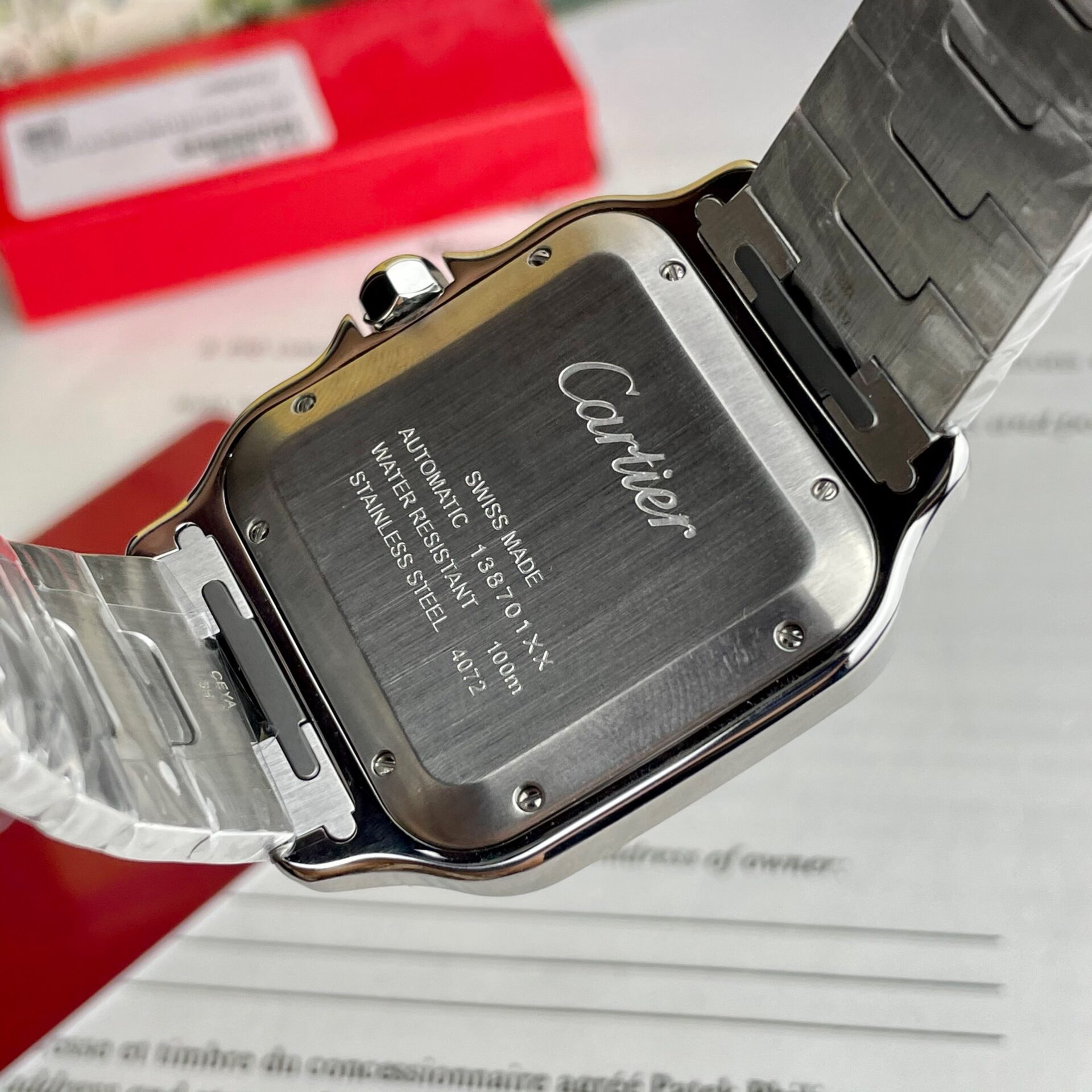 Cartier Santos WSSA0037 Replica 11 Watch Grey Dial BV Factory 39.8mm