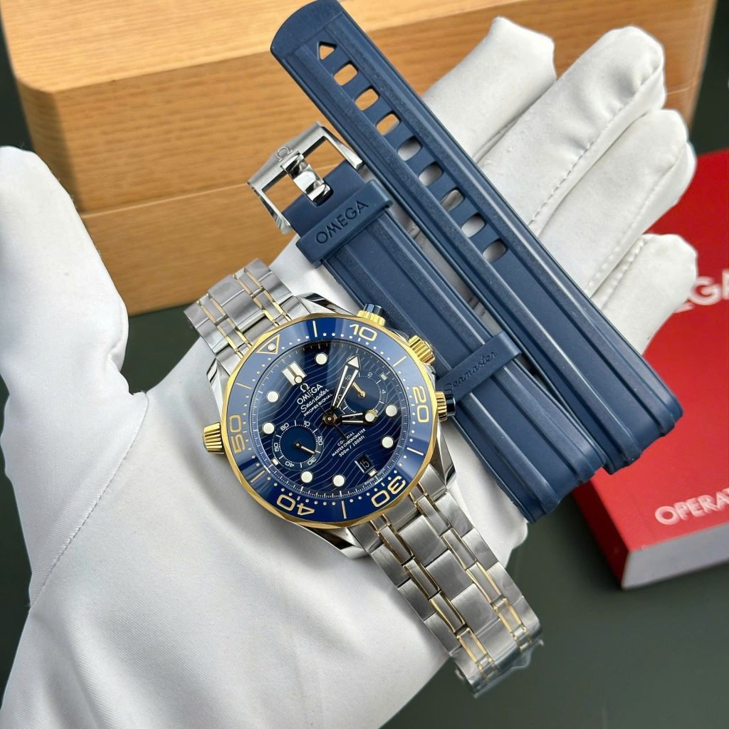 Omega Best Copies Watch Seamaster Diver 300M Chronograph Dial Blue N1 Factory 44mm