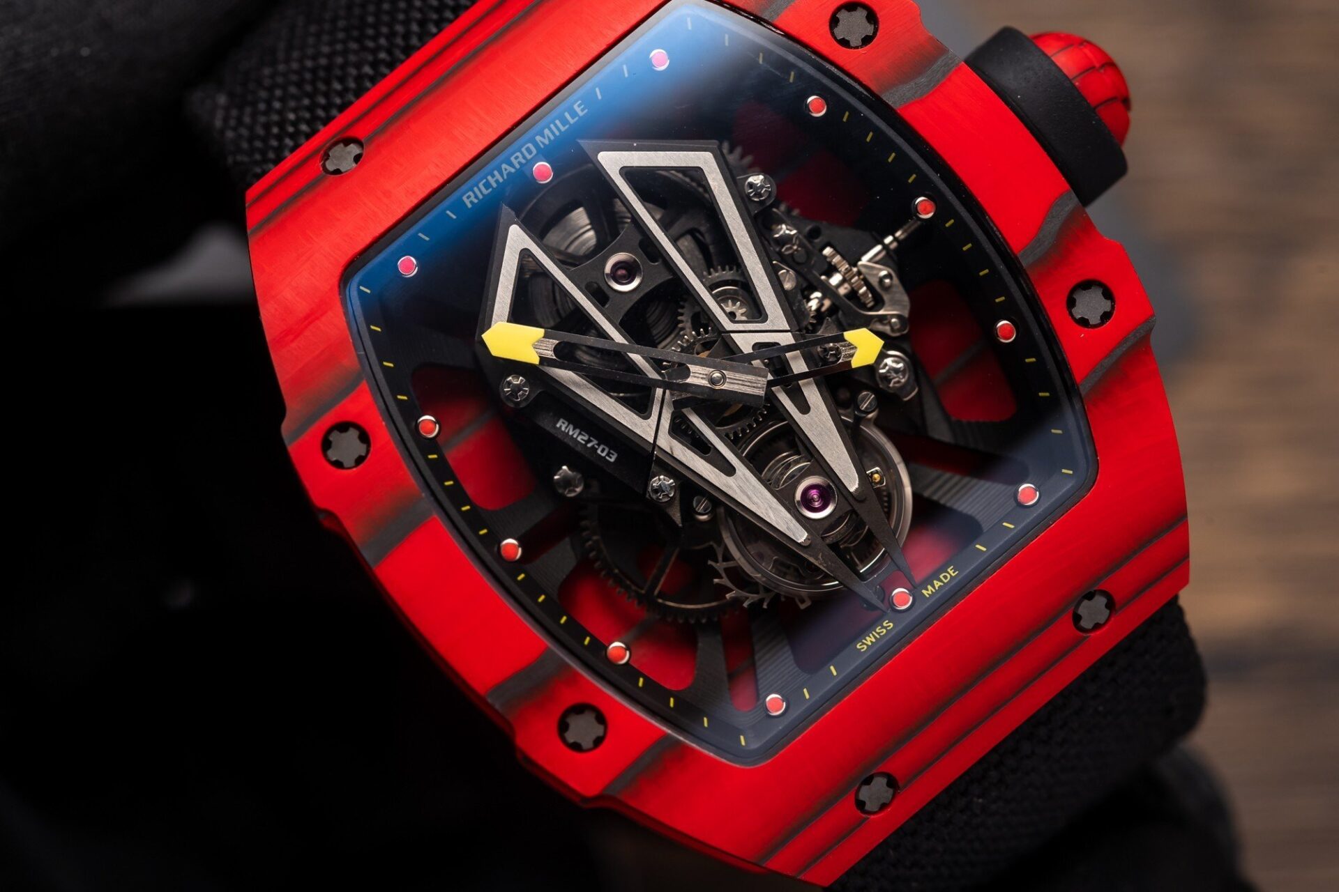 Richard Mille Replica Watch RM27-03 Tourbillon Rafael Nadal Red Carbon 44mm