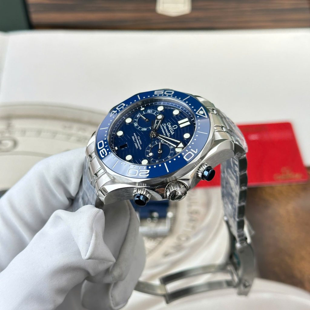 Omega Best Copies Watches Seamaster Diver 300M Chronograph Dial Blue N1 Factory 44mm