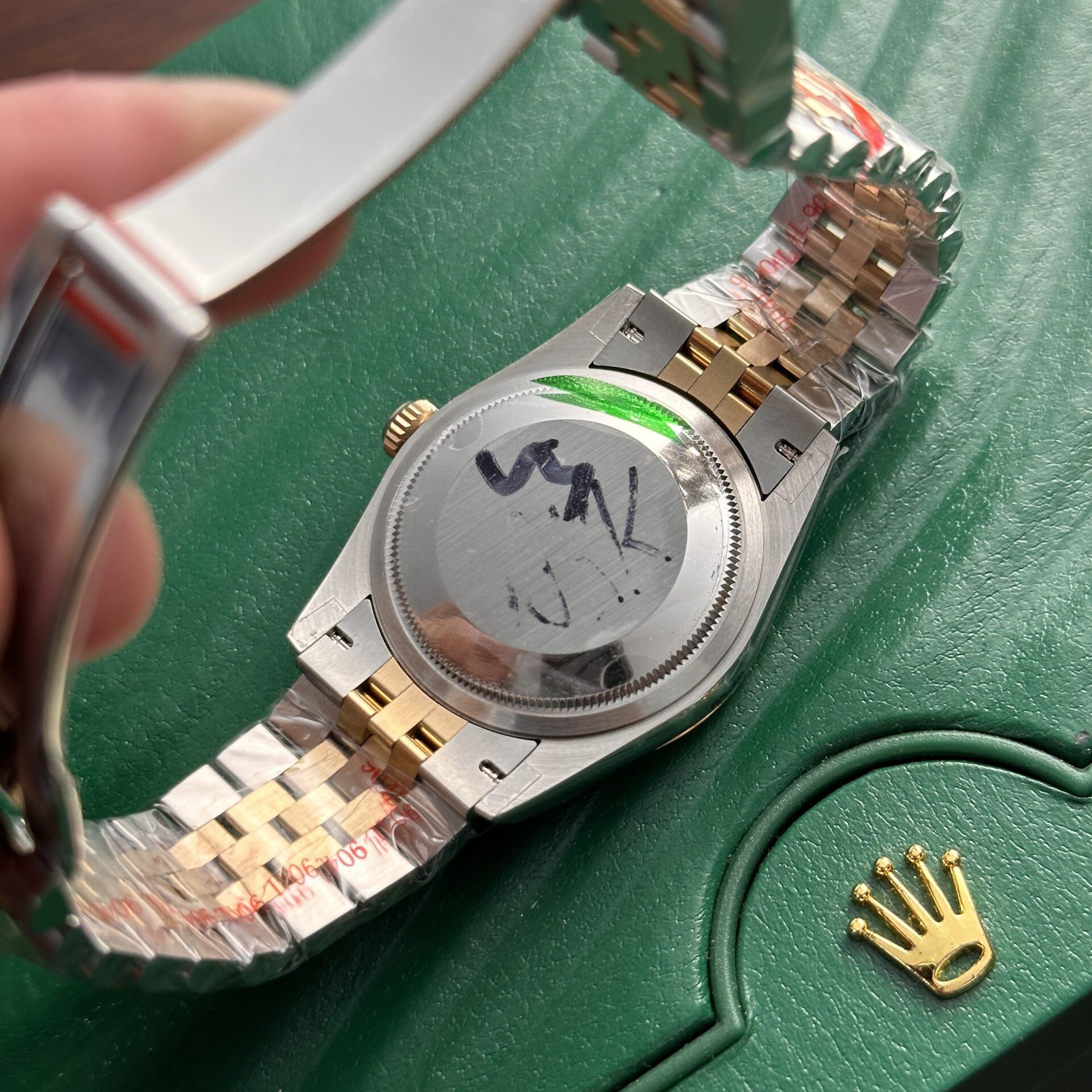 Rolex DateJust 18K Gold Wrapped Replica Watch Palm Leaf Dial GM 36mm