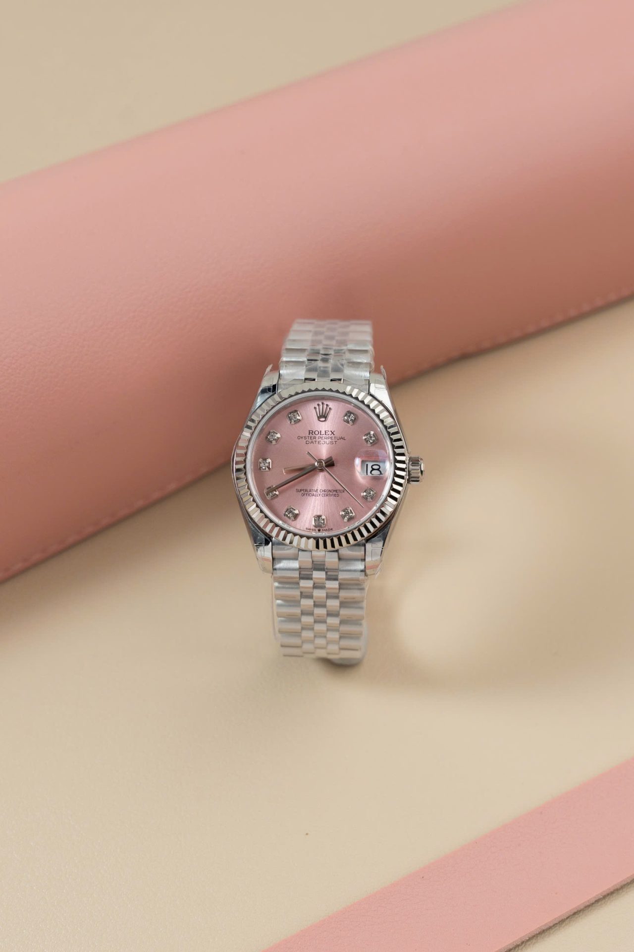 Rolex DateJust Lady Replica Watch Pink Dial Jubilee Strap 31mm