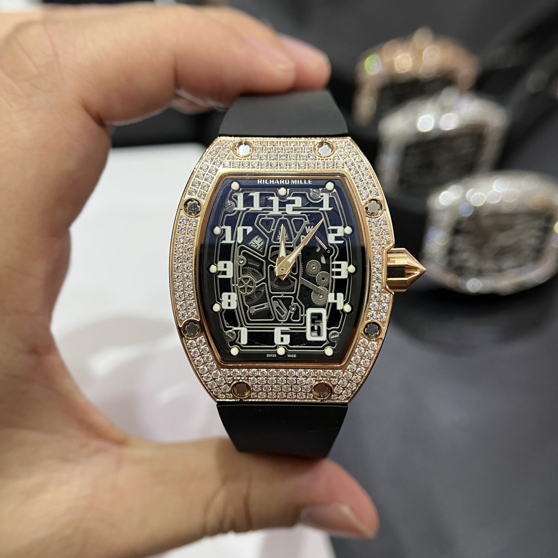 Richard Mille RM67-01 Replica Watch Rose Gold Rubber Strap 40mm