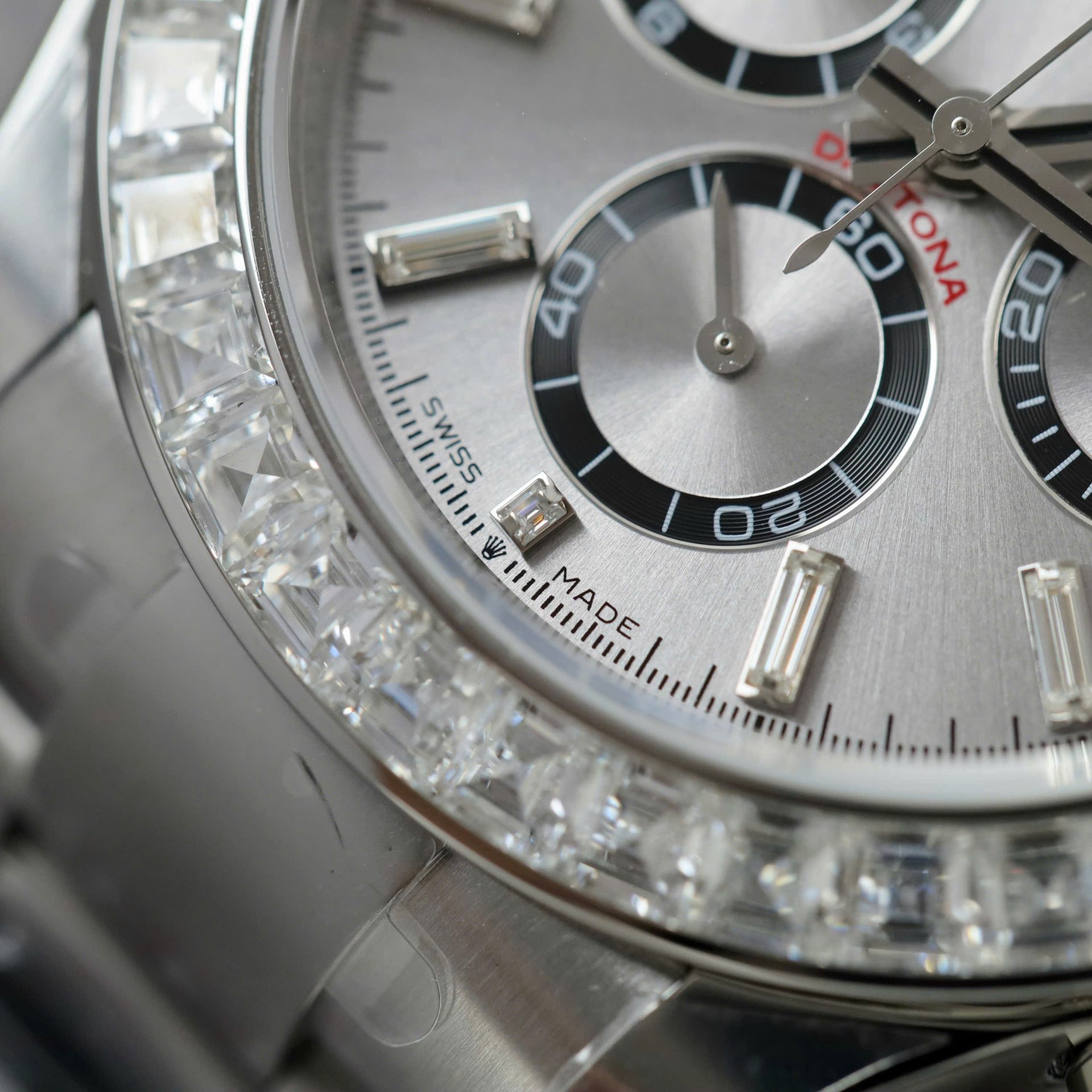 Rolex Daytona 126500 Copies Watch Diamonds Moissanite Custom 40mm