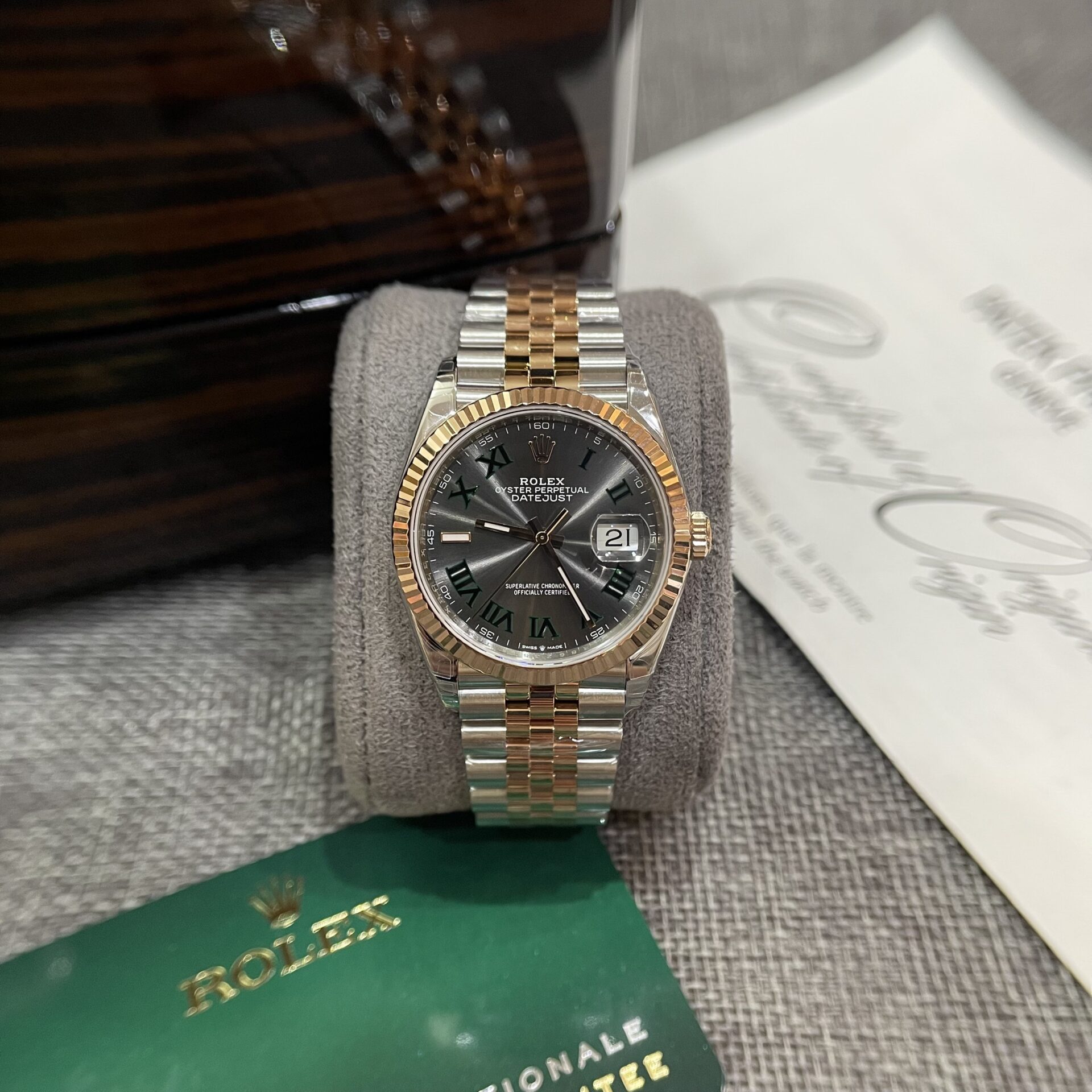 Rolex DateJust 126231 Wimbledon Dial Replica Watch Demi Strap VS Factory 36mm