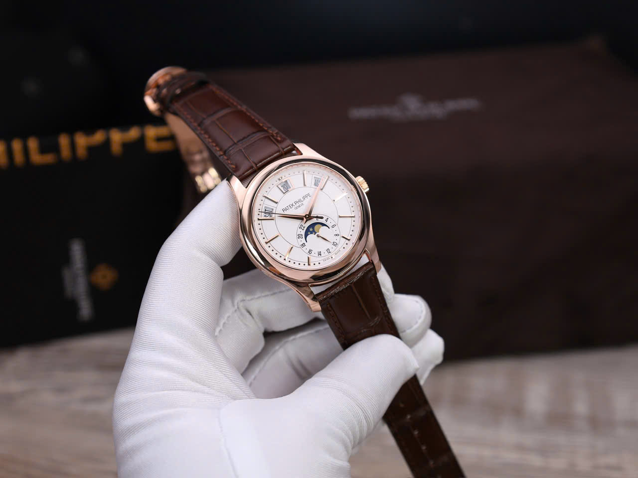 Patek Philippe 5205R 18K Rose Gold Wrapped Replica Watch 40mm