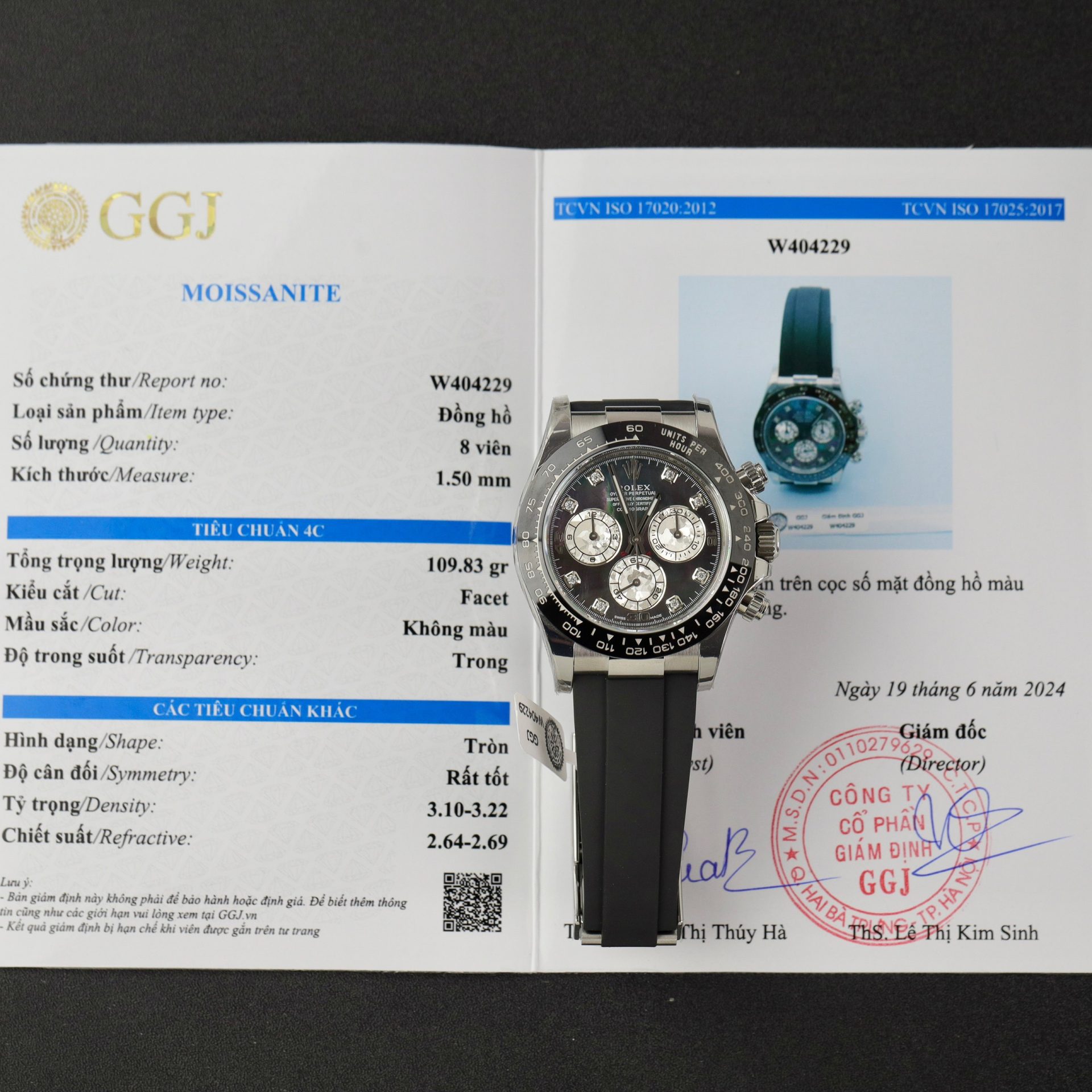 Rolex Replica Watch Daytona Dial Mother Of Pearl   Moissanite Diamonds Custom 40mm