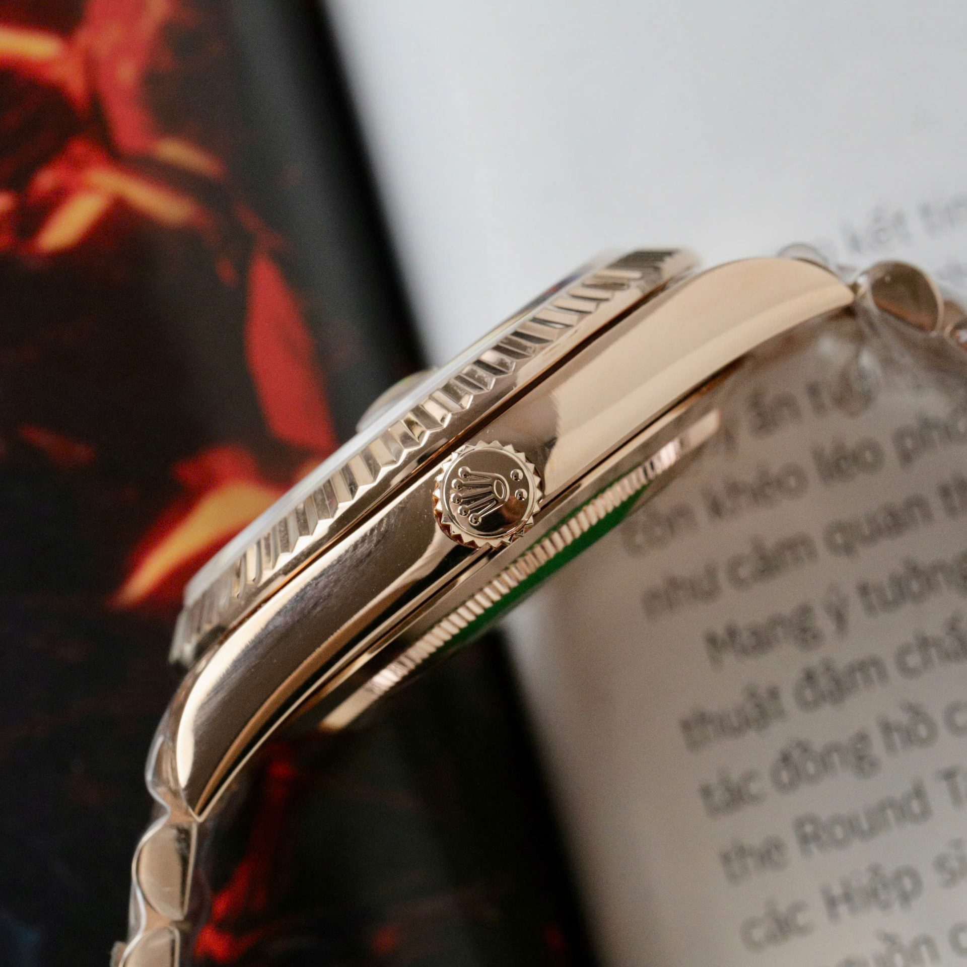 Rolex Day-Date Eisenkiesel Dial Copies Watch 18K Gold Wrapped Custom QF 36mm