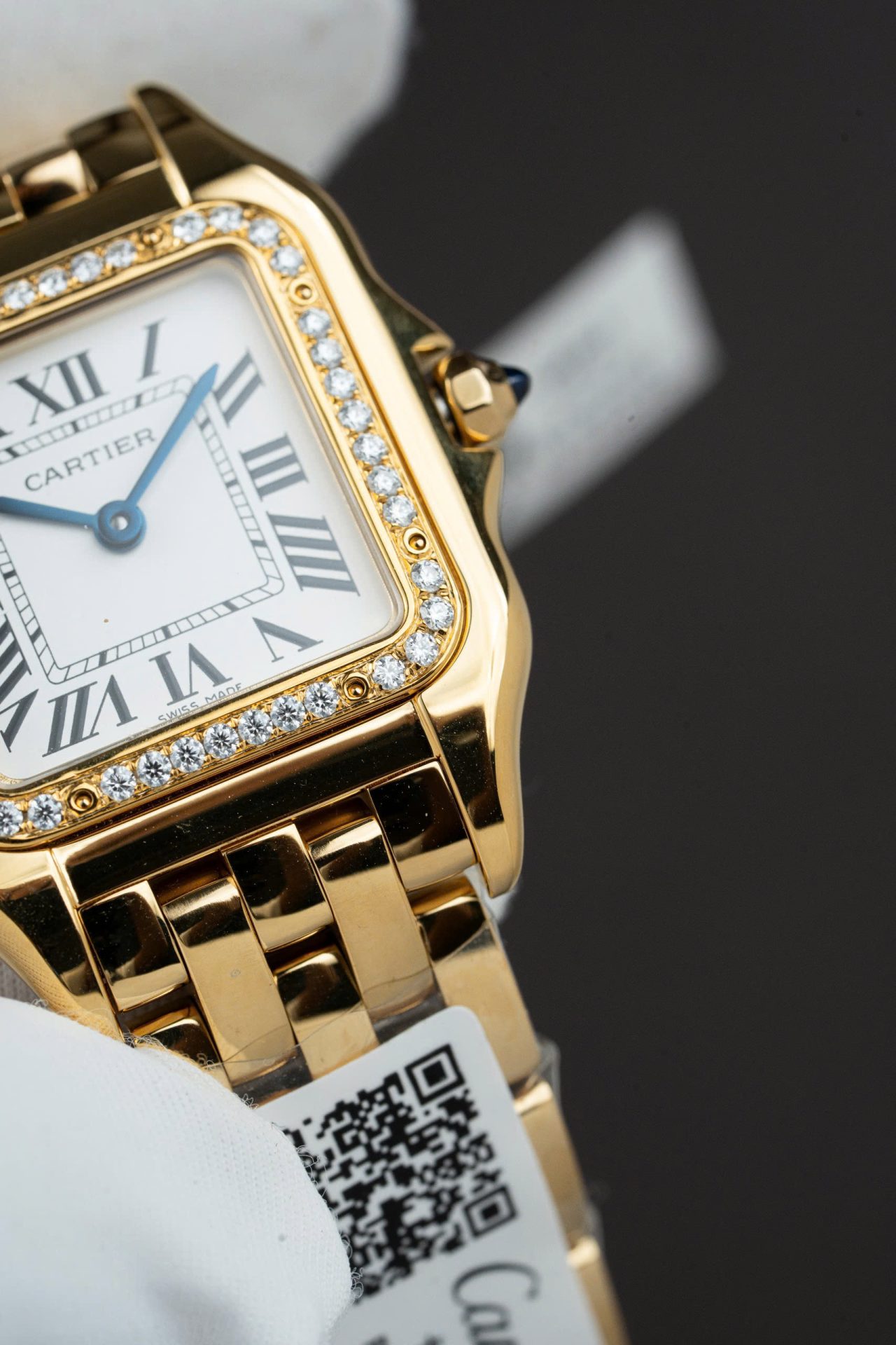 Cartier Panthere WJPN0015 White Dial Replica Watch Bezel Diamonds Moissanite 27x37mm