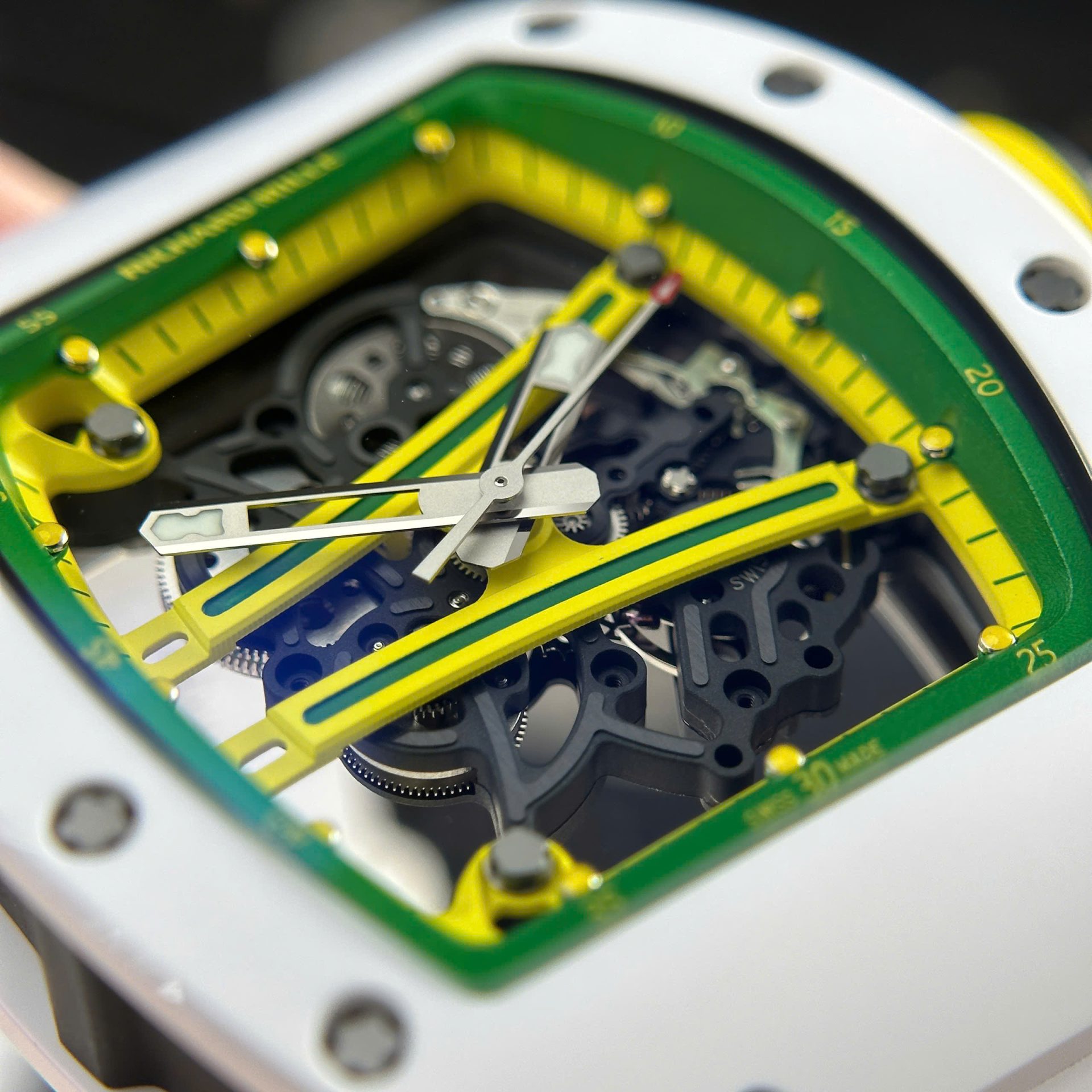 Richard Mille Best Copies Watch RM61-01 Manual Winding Yohan Blake Ceramic White ZF 42.7 50.23mm