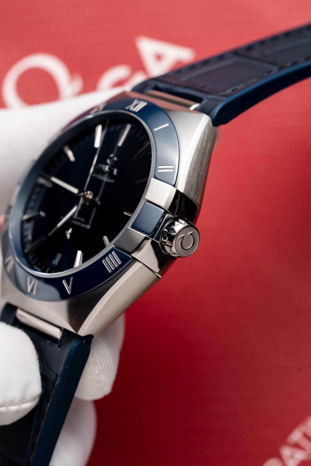 Omega Constellation Replica 11 Watch Blue Dial Leather Strap 41mm