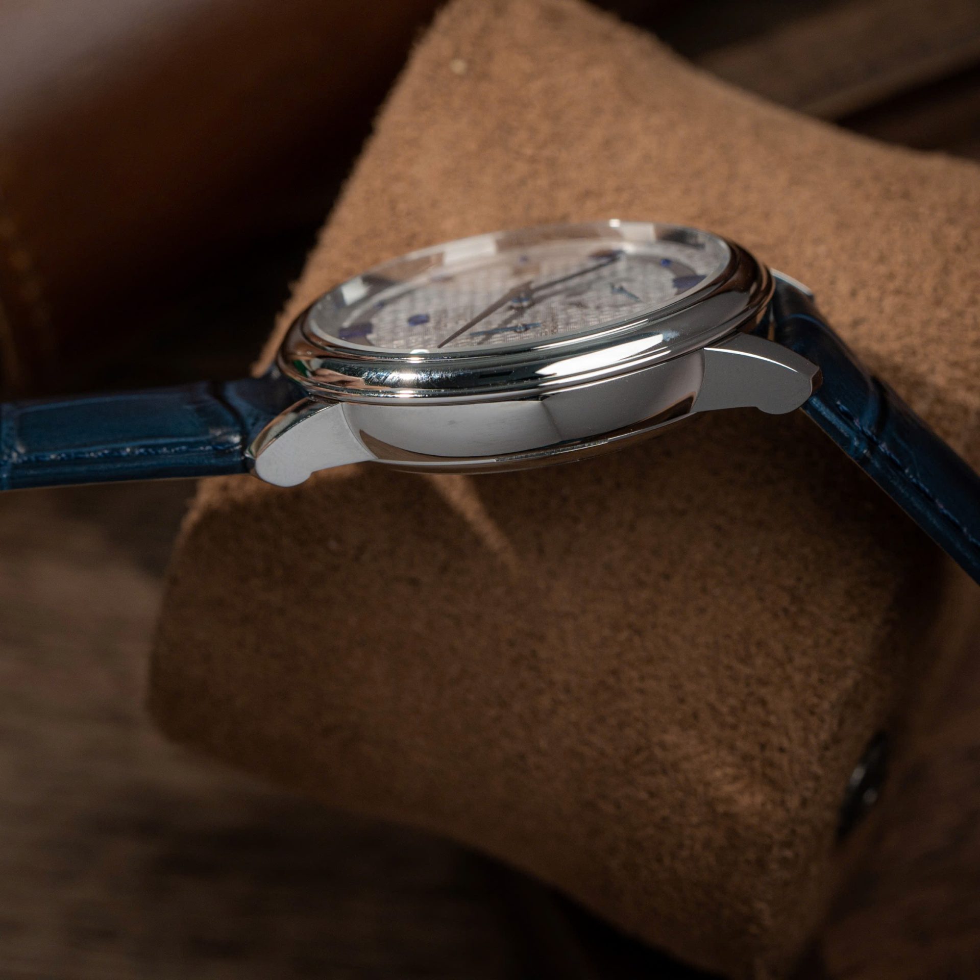 Omega De Ville Prestige Power Reserve Replica 11 Watch Blue Leather Strap 39.5mm