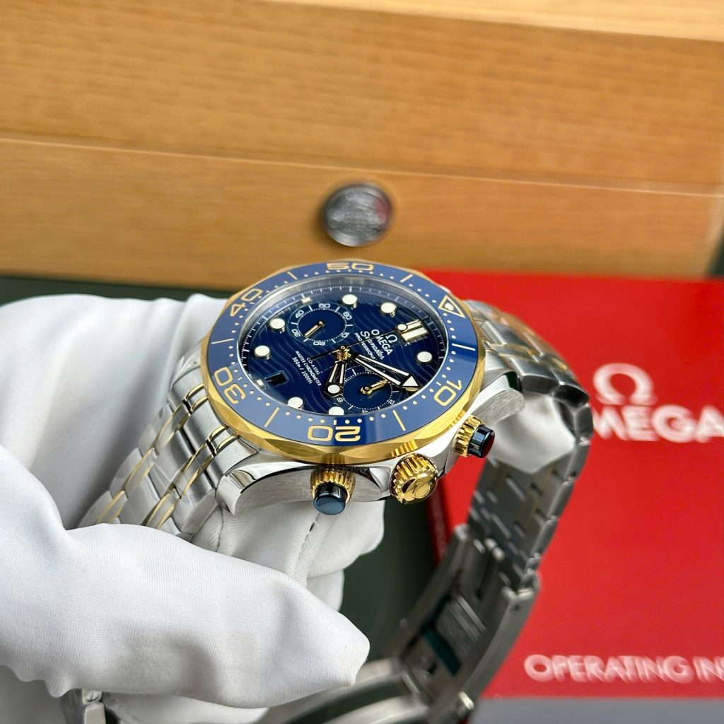 Omega Best Copies Watch Seamaster Diver 300M Chronograph Dial Blue N1 Factory 44mm