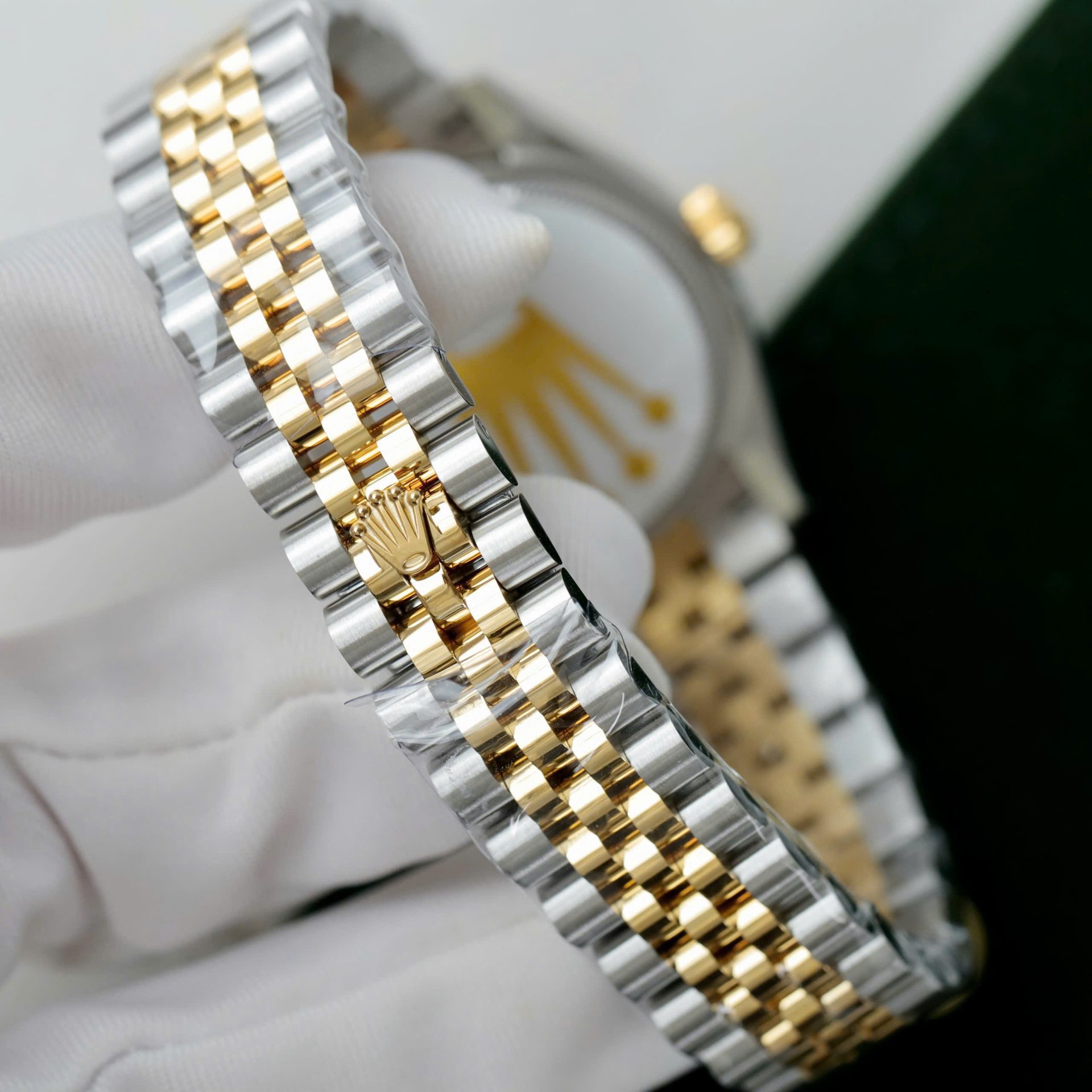 Rolex DateJust Replica Watch Women Green Flower Dial THB Factory 31mm