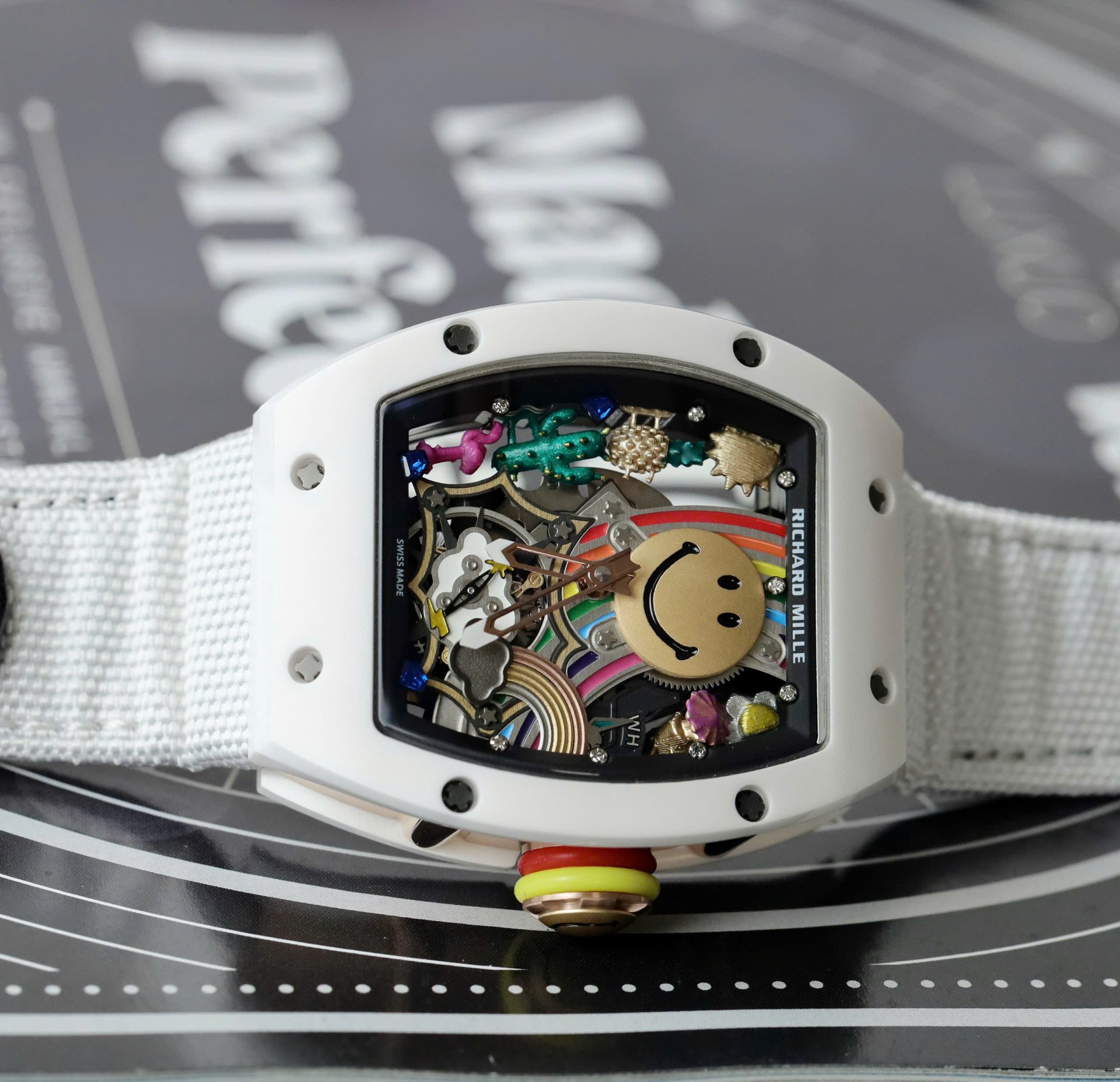 Richard Mille Best Fake Watch RM88 Smiley White Ceramic 42mm