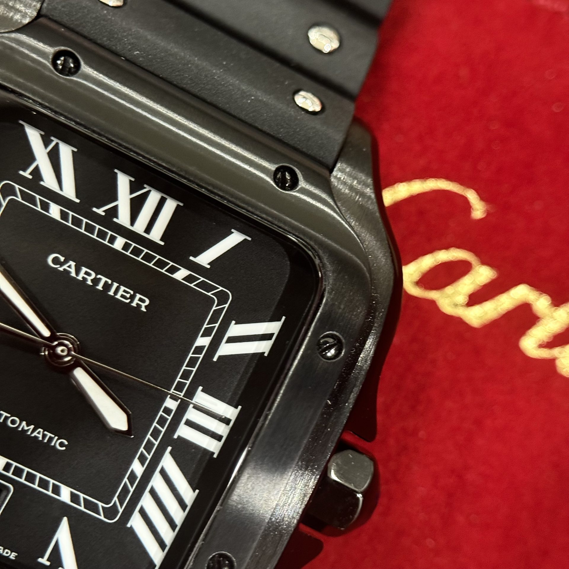 Cartier Replica Watch Santos WSSA0039 Black Rubber Strap BV Factory 39.8mm
