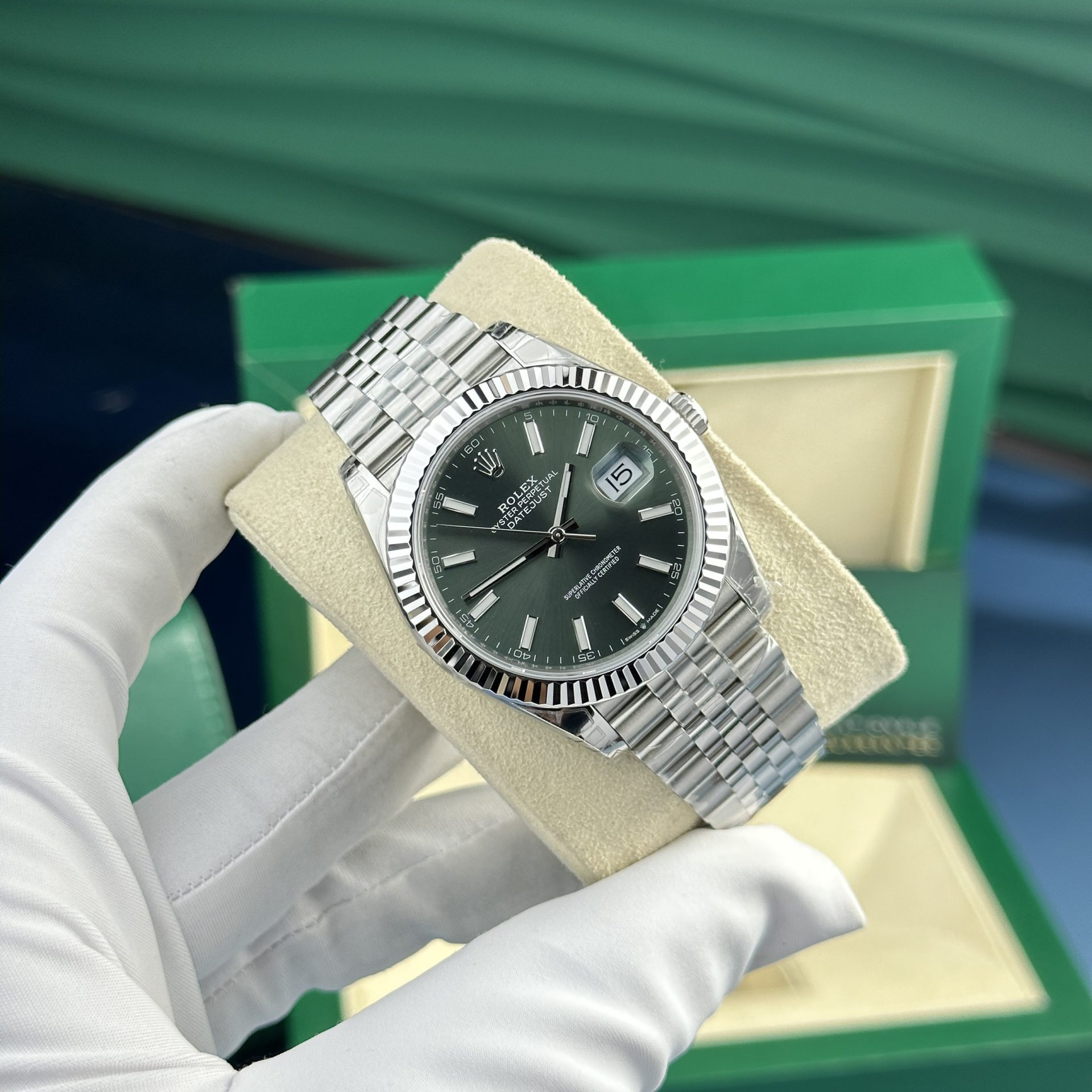 Rolex Replica Watch DateJust 126334 Green Dial VS Factory 41mm