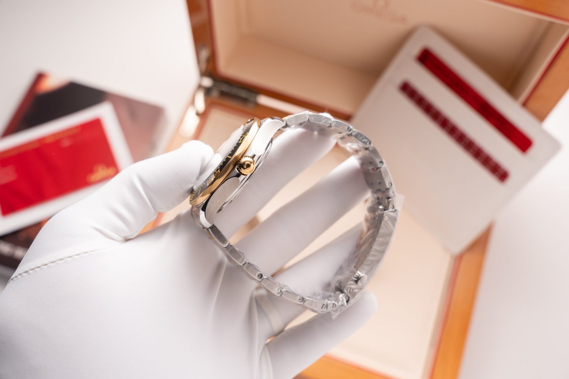 Omega Replica Watch Seamaster Demi Gold Black Dial VS Factory Demi Gold 42mm