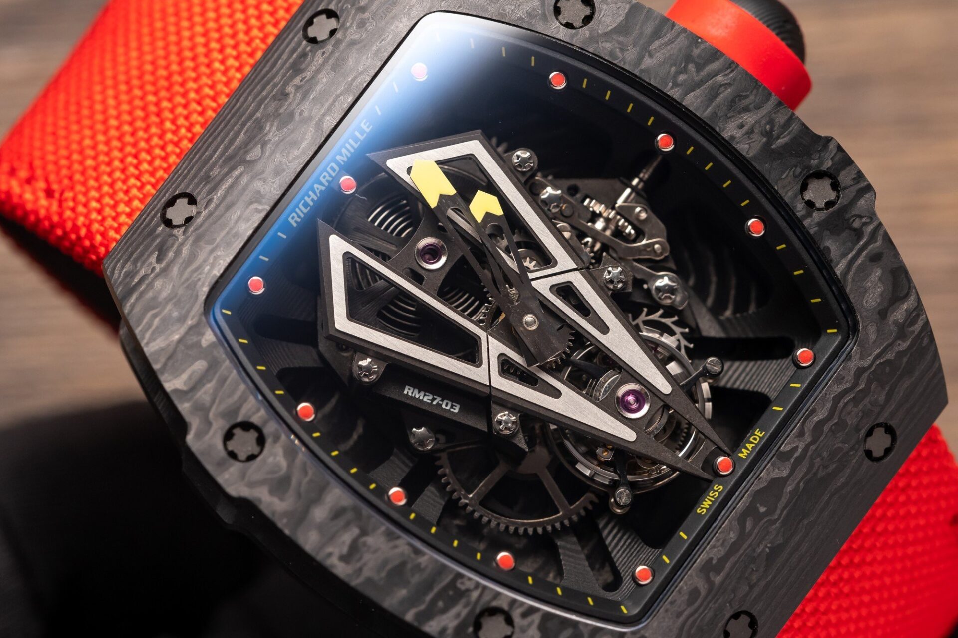Richard Mille Replica Watch RM27-03 Tourbillon Rafael Nadal Carbon 44mm