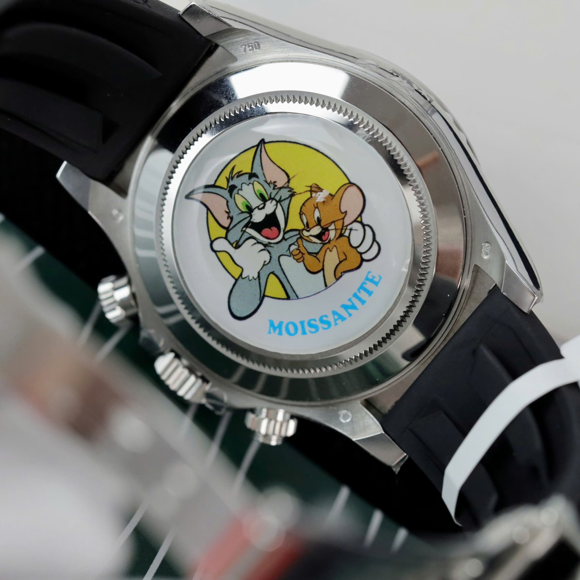 Rolex Daytona Dial MOP Replica Watch Number Pile + Bezel Diamonds Moissanite Custom 40mm