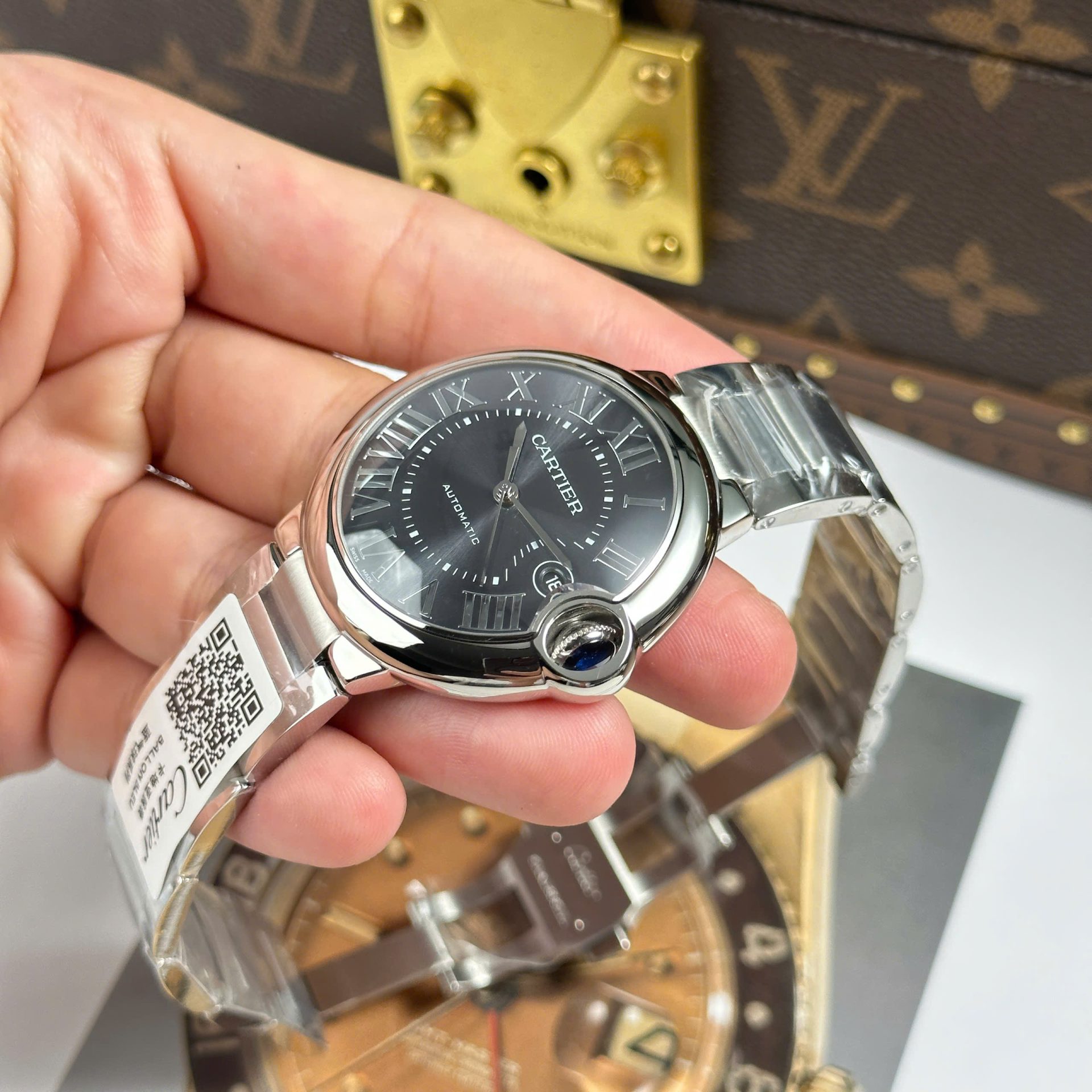 Cartier Ballon Bleu Replica Watch Gray Dial Metal Wire AF Factory 40mm