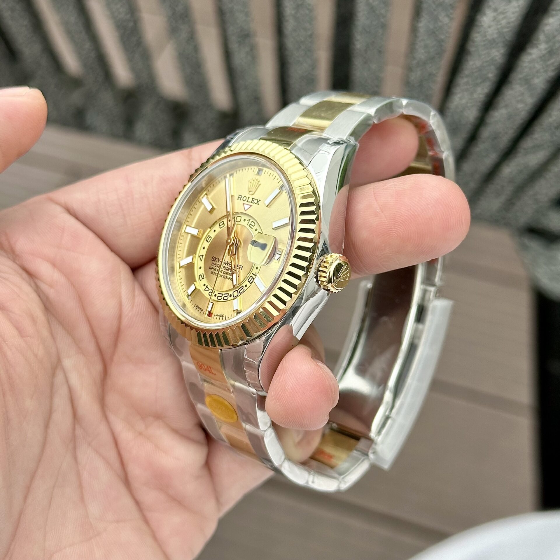 Rolex Sky-Dweller Replica Watch Demi Gold N Factory 41mm