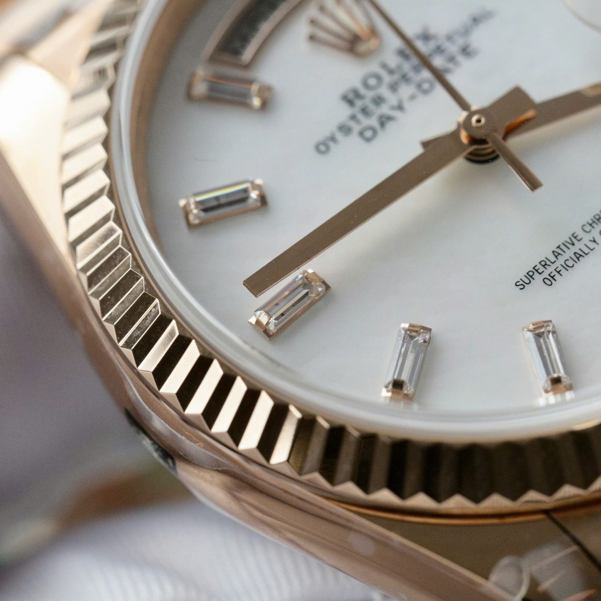 Rolex Day-Date Rose Gold Replica Watch Dial Mother Of Pearl QF Factory 36mm