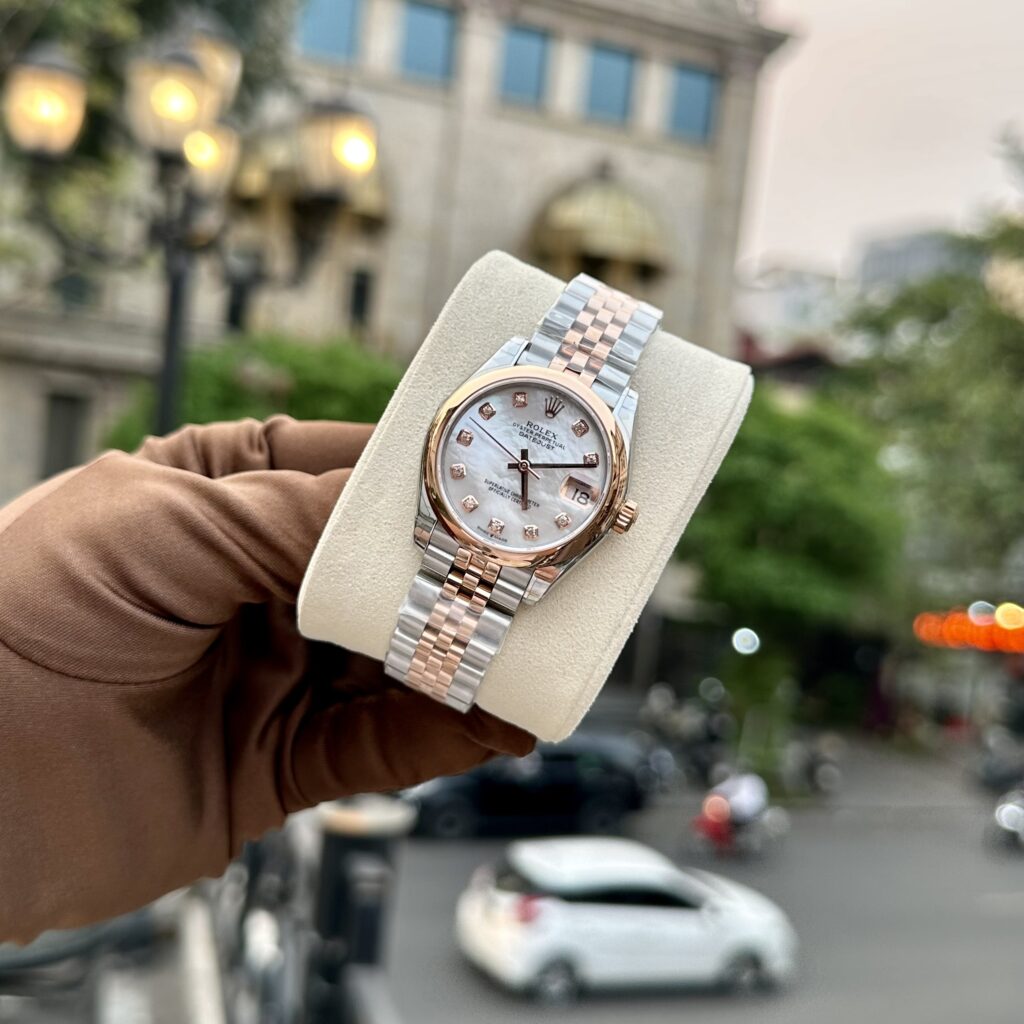 Rolex Fake Watch DateJust Demi Rose Gold Mother Of Pearl Dial 31mm