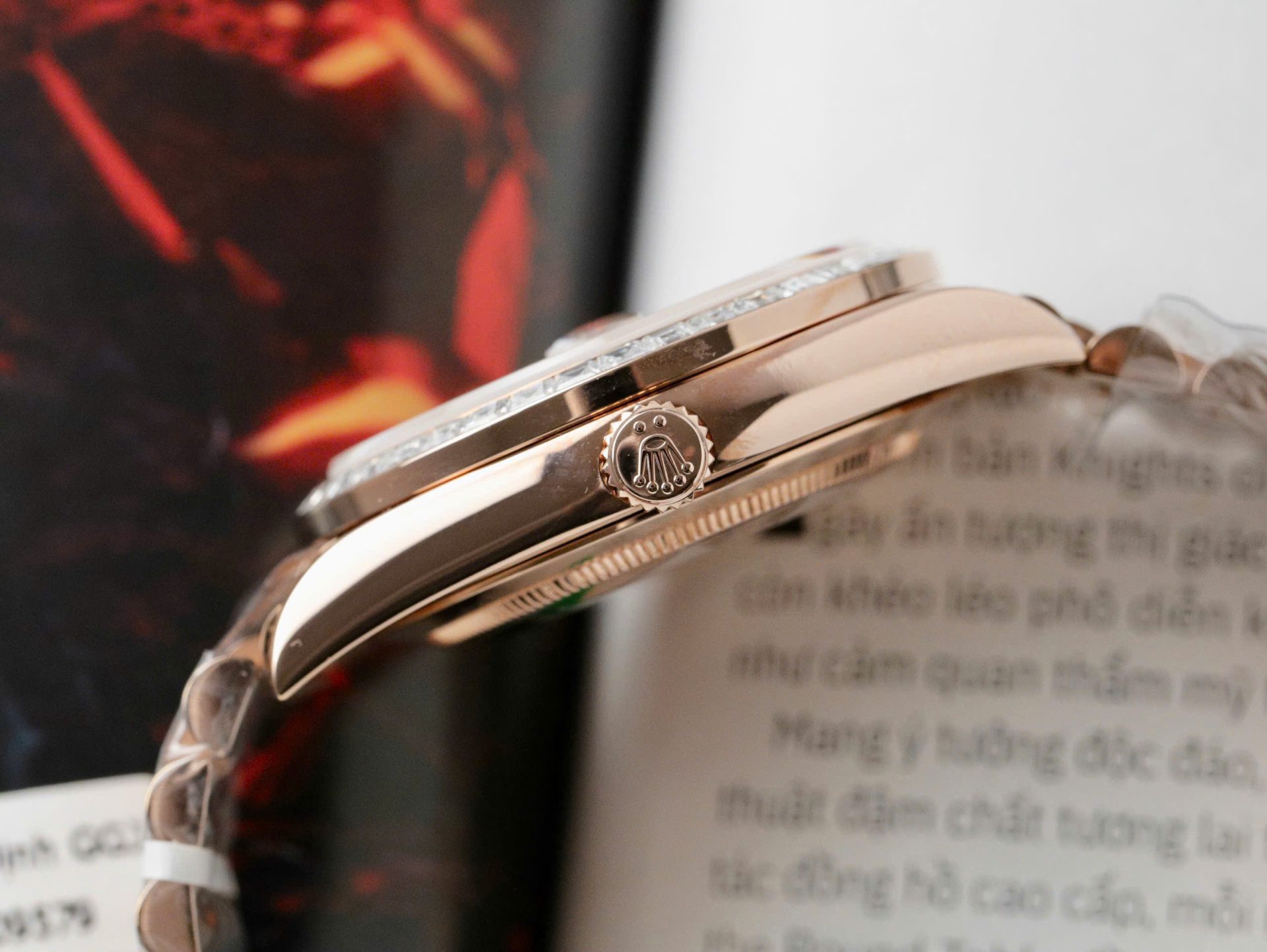 Rolex Day-Date Gold Wrapped + Moissanite Baguette Diamonds Replica Watch GMF 40mm