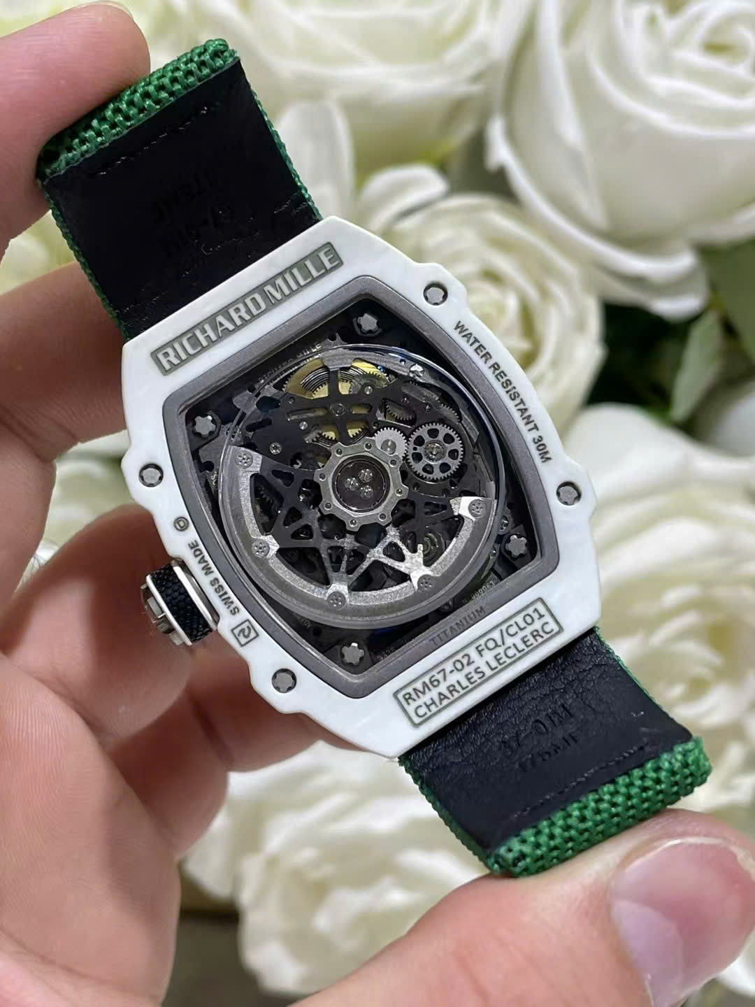 Richard Mille RM67-02 White Carbon Best Replica Watches Weight 37 Grams 38.7×47.52mm