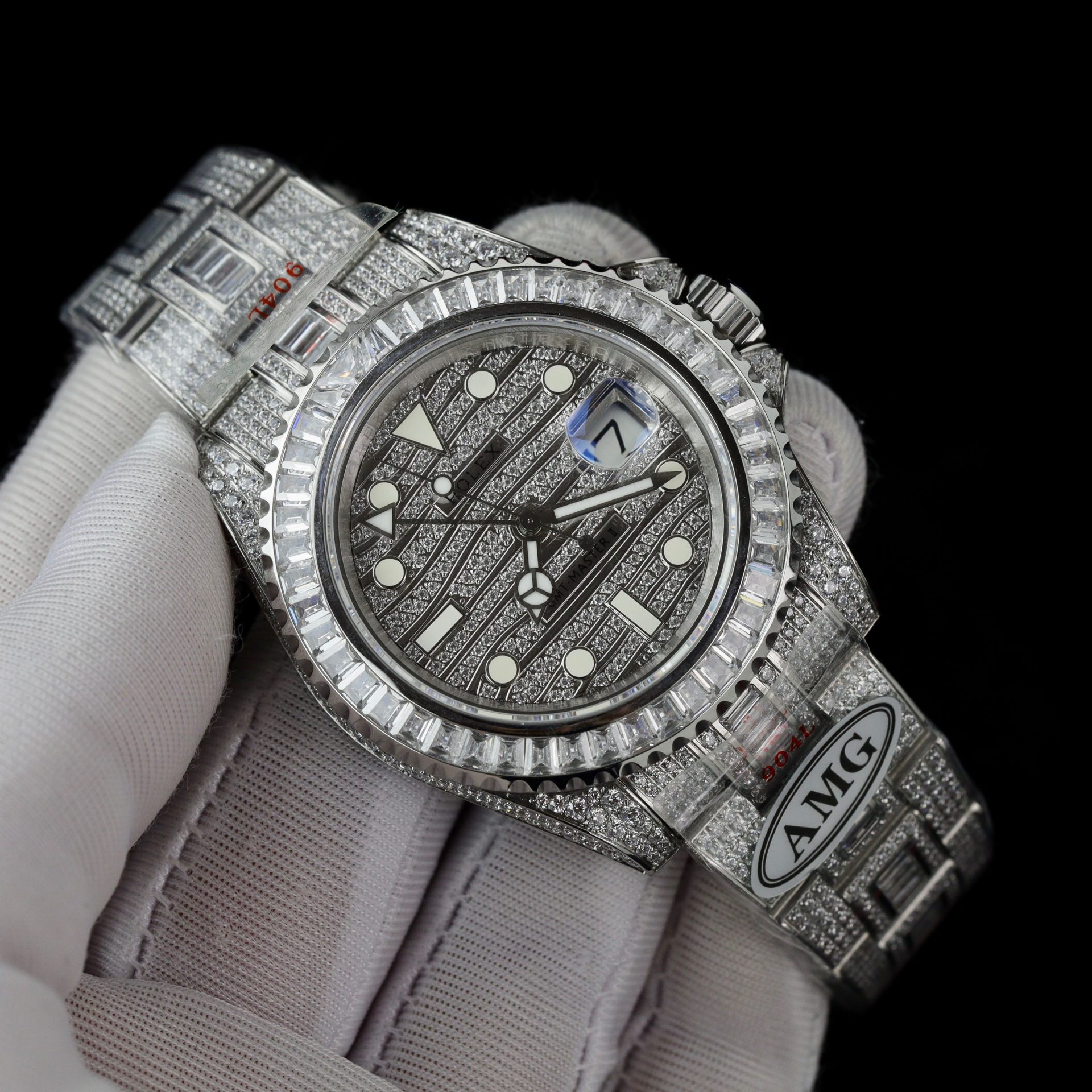 Rolex Replica Watch GMT Master II Custom Full CZ AMG Factory 40mm