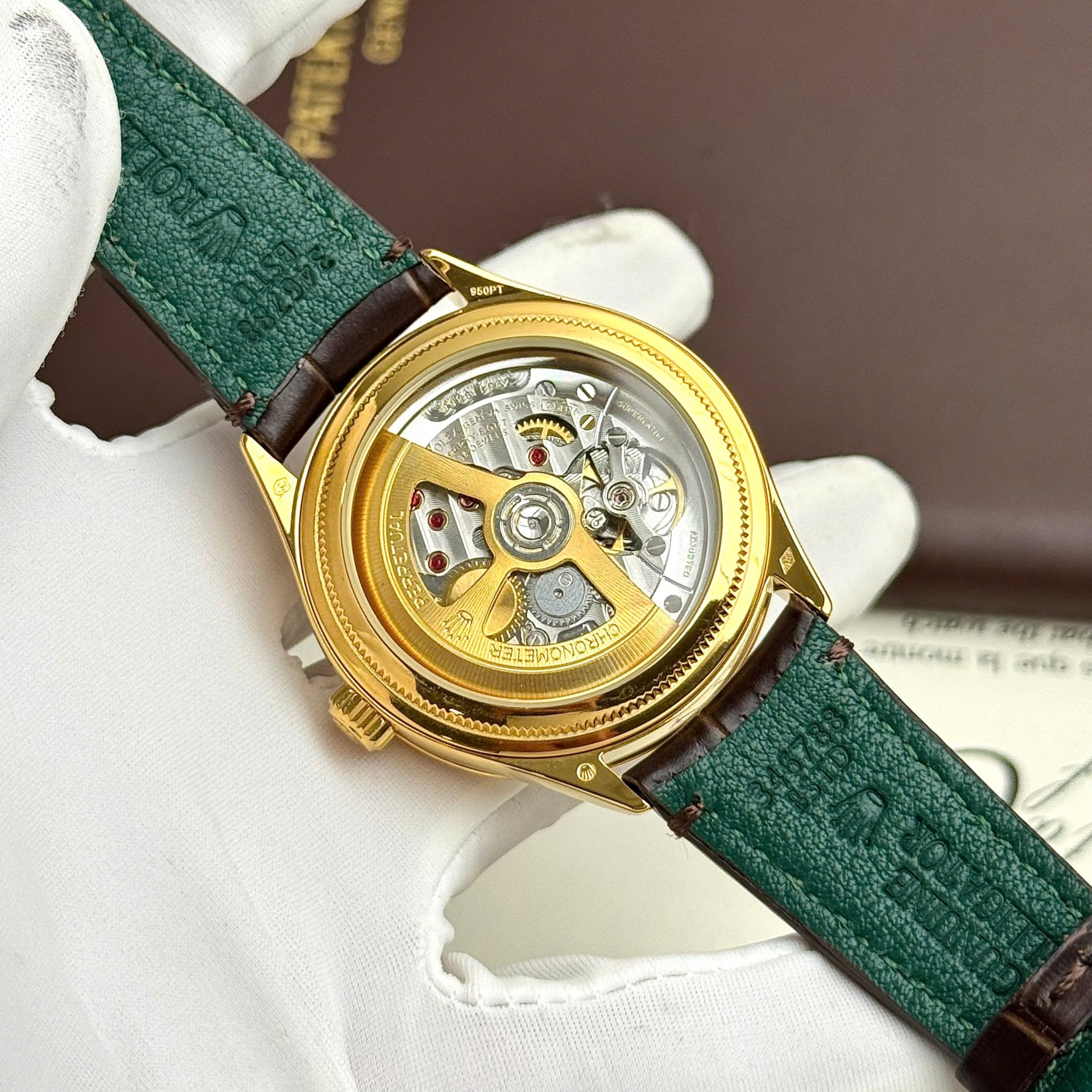 Rolex Perpetual 1908 Yellow Clone 11 Watch White Dial 39mm