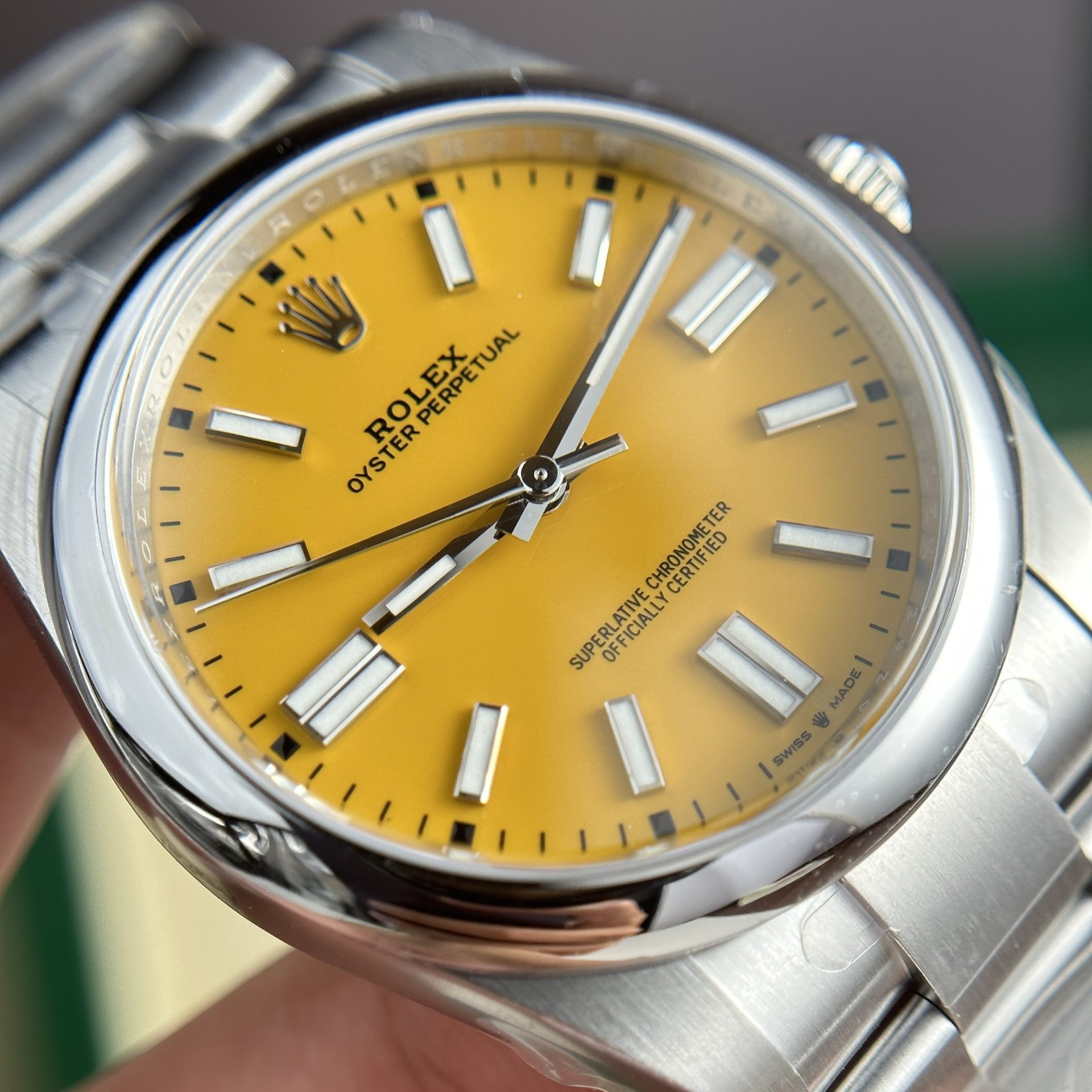 Rolex Clone Watch Oyster Perpetual 124300 Yellow Dial Clean Factory 41mm