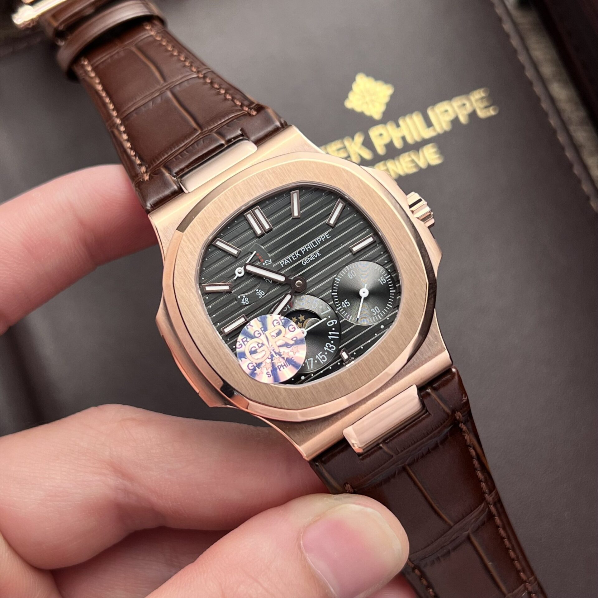 Patek Philippe Replica Watch Nautilus 5712R Brown Leather Strap GR Factory 40mm