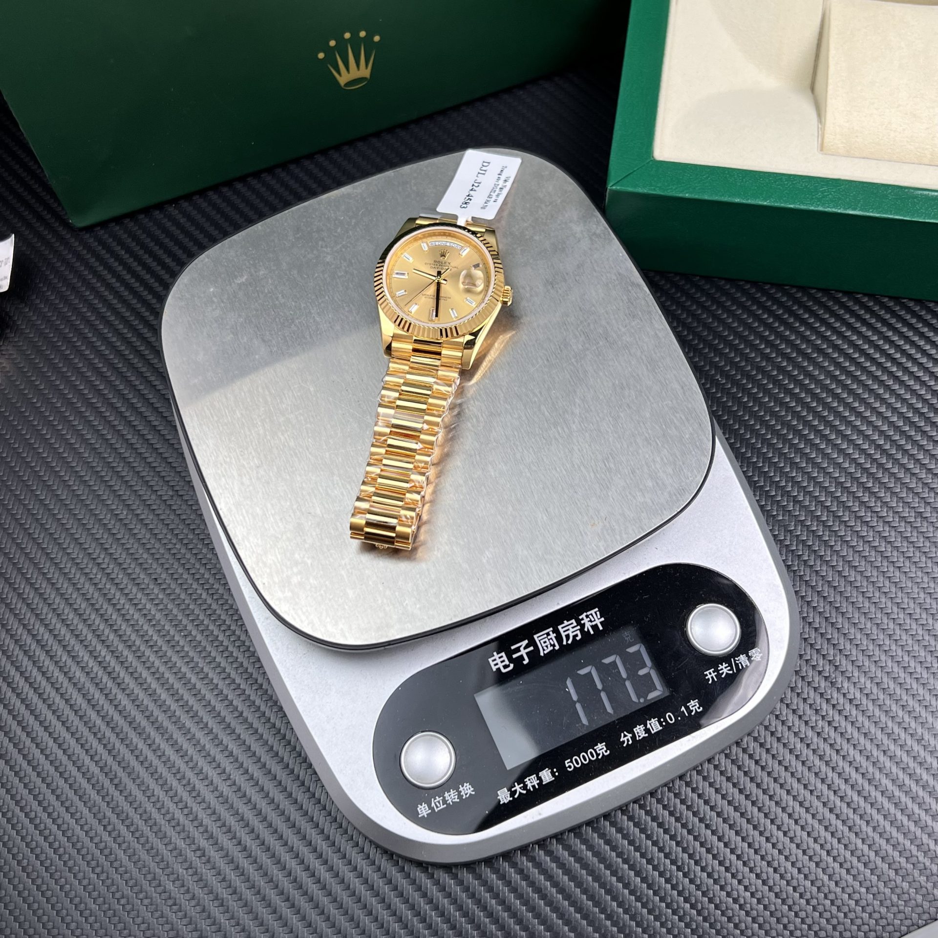 Rolex Replica Watch Day-Date Gold Wrapped Weight 177gram Champagne Dial GM Factory 40mm