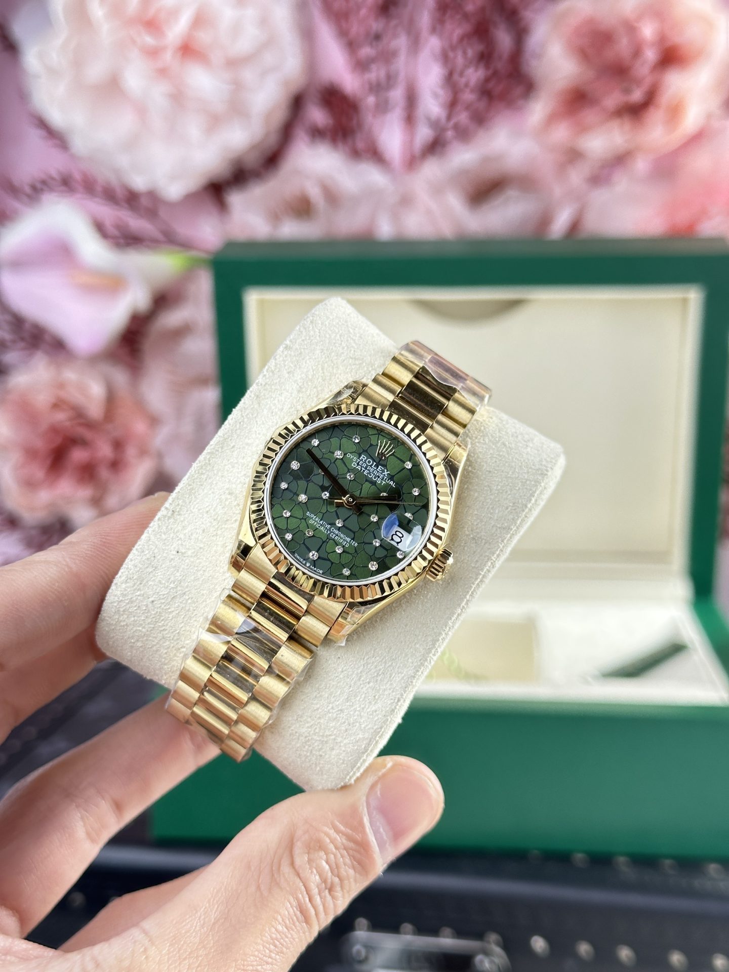 Rolex Replica Watch DateJust 278288 Olive Flower Pattern Dial 31mm